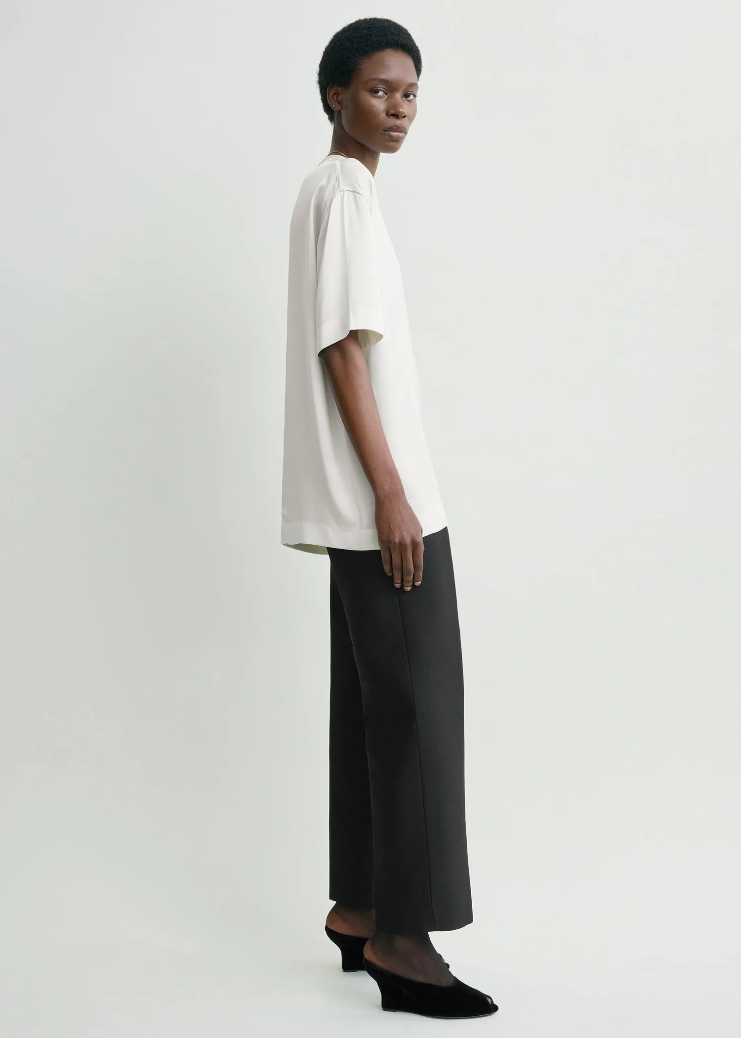 Satin tee white sold by Toteme product image thumbnail 2