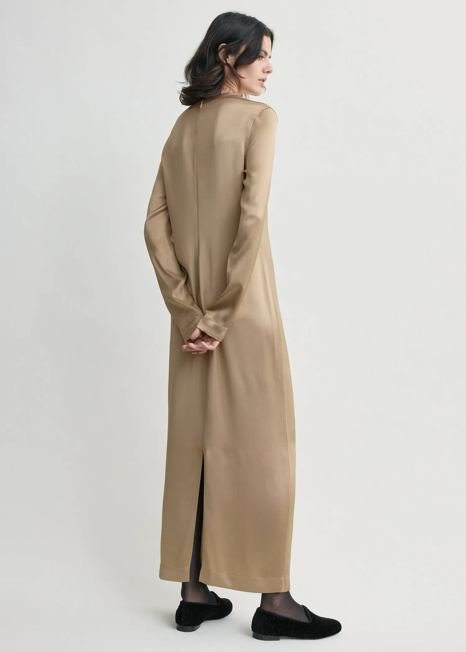 Long satin dress latte sold by Toteme product image thumbnail 3