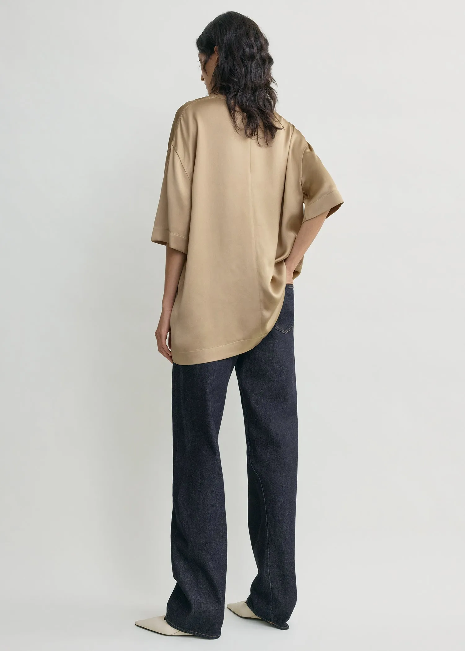 Satin tee latte sold by Toteme product image thumbnail 3