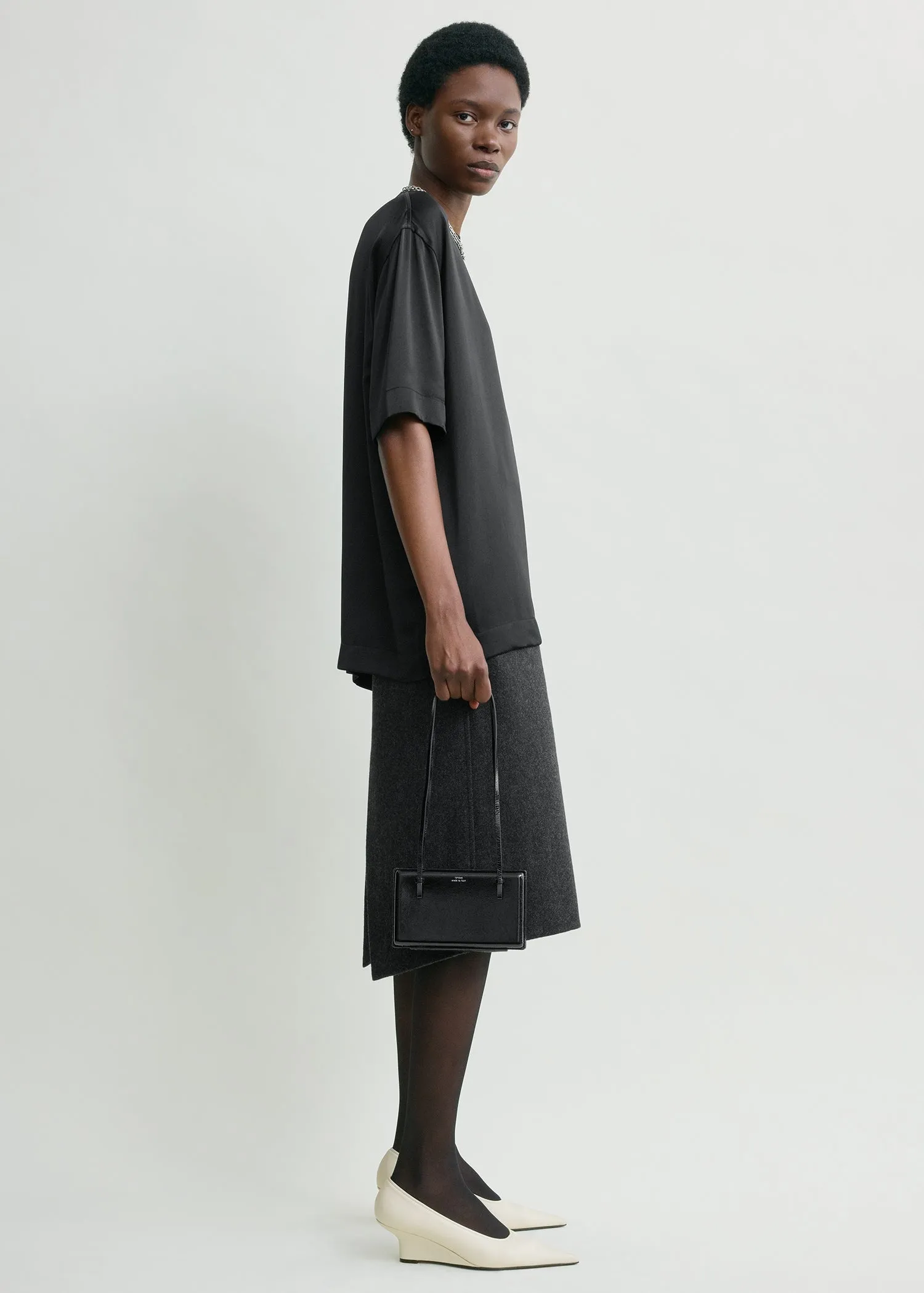 Satin tee black sold by Toteme product image thumbnail 2