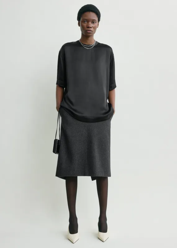 Satin tee black sold by Toteme