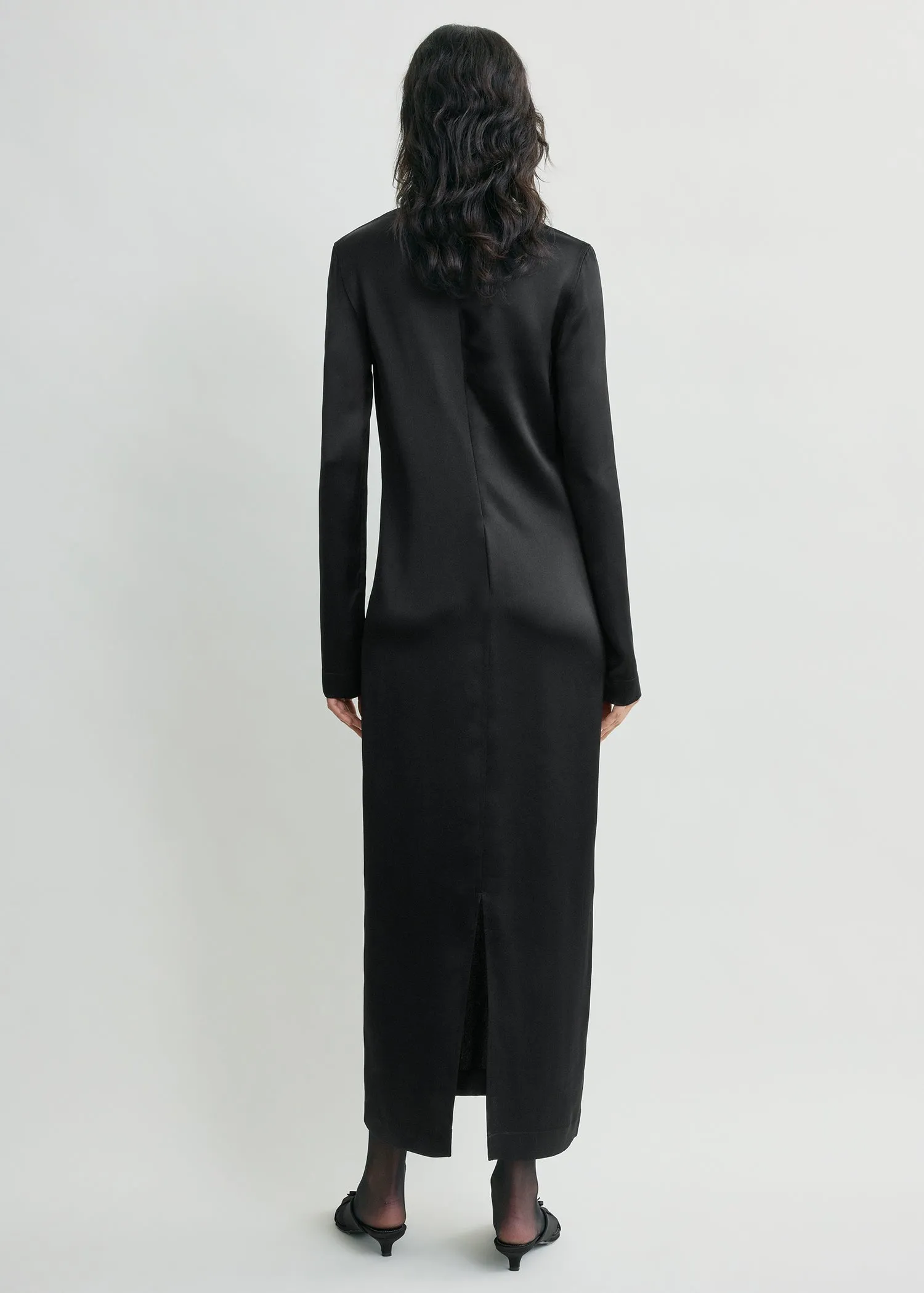 Long satin dress black sold by Toteme product image thumbnail 3