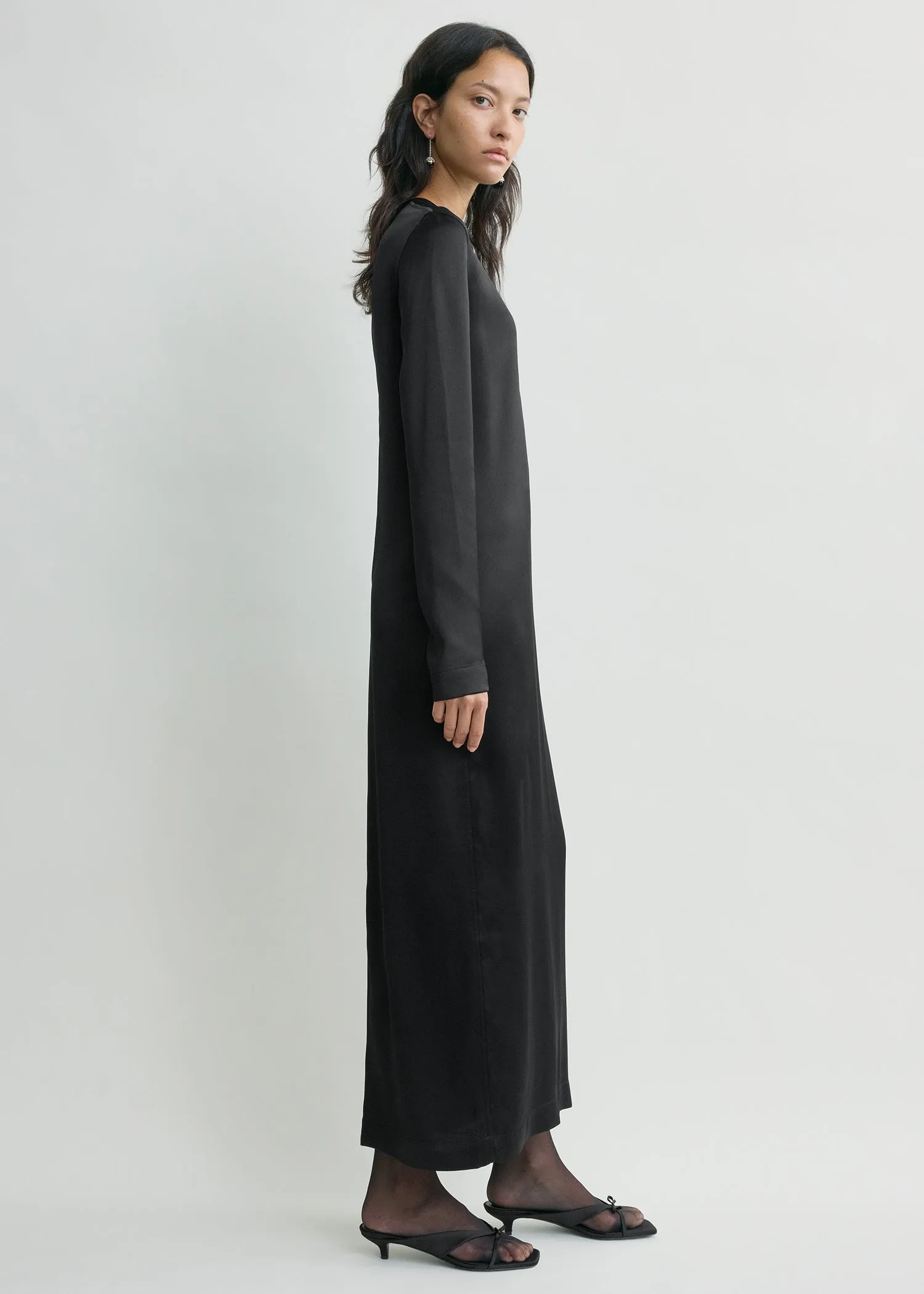 Long satin dress black sold by Toteme product image thumbnail 2
