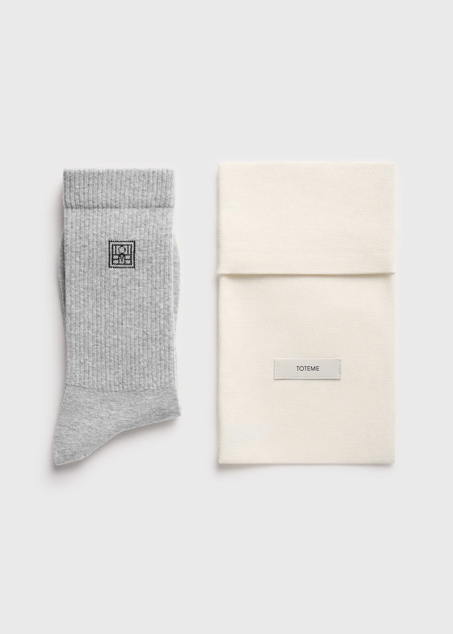 Monogram socks light grey sold by Toteme product image thumbnail 2