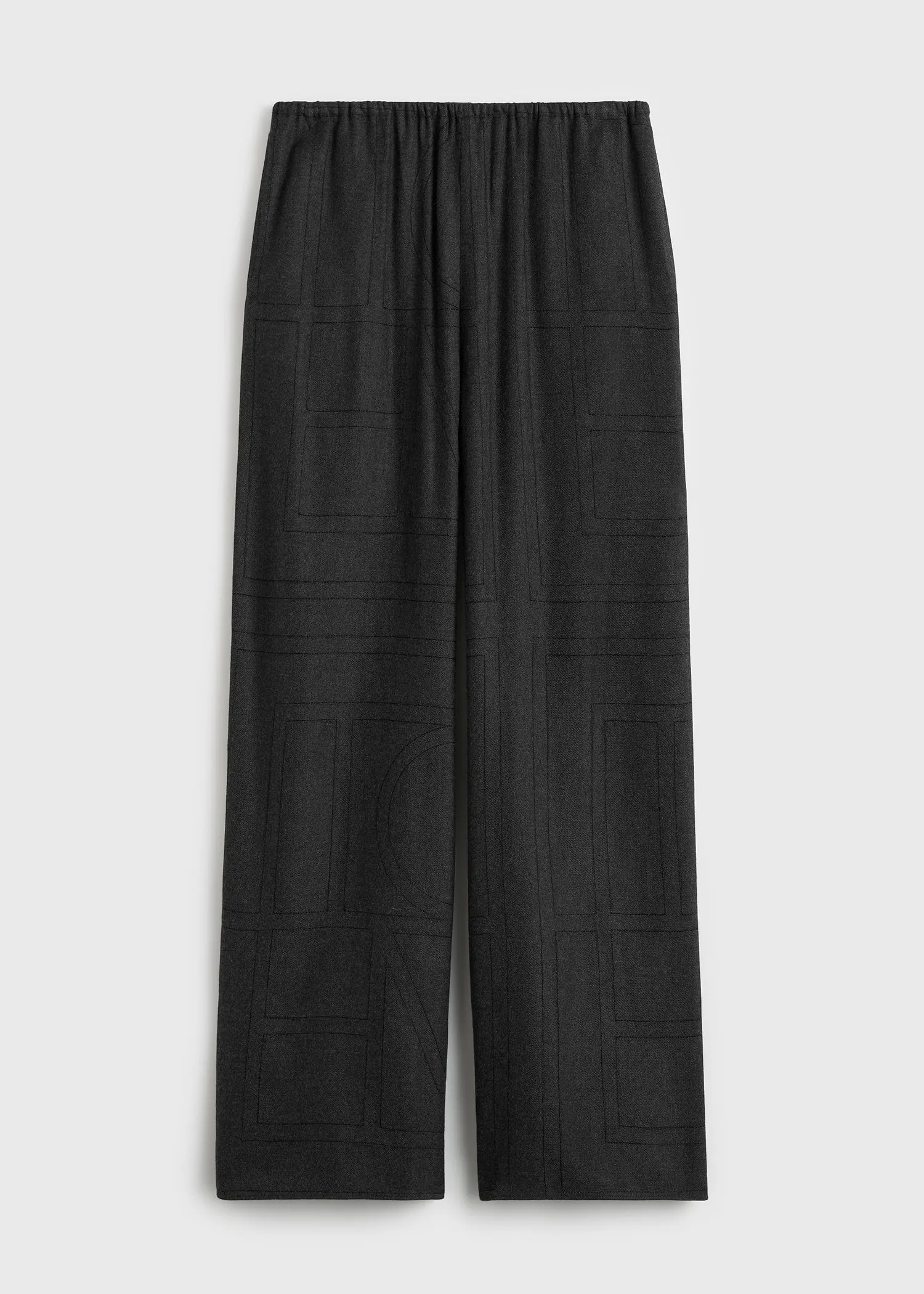 Monogram flannel pj bottoms charcoal sold by Toteme product image thumbnail 5