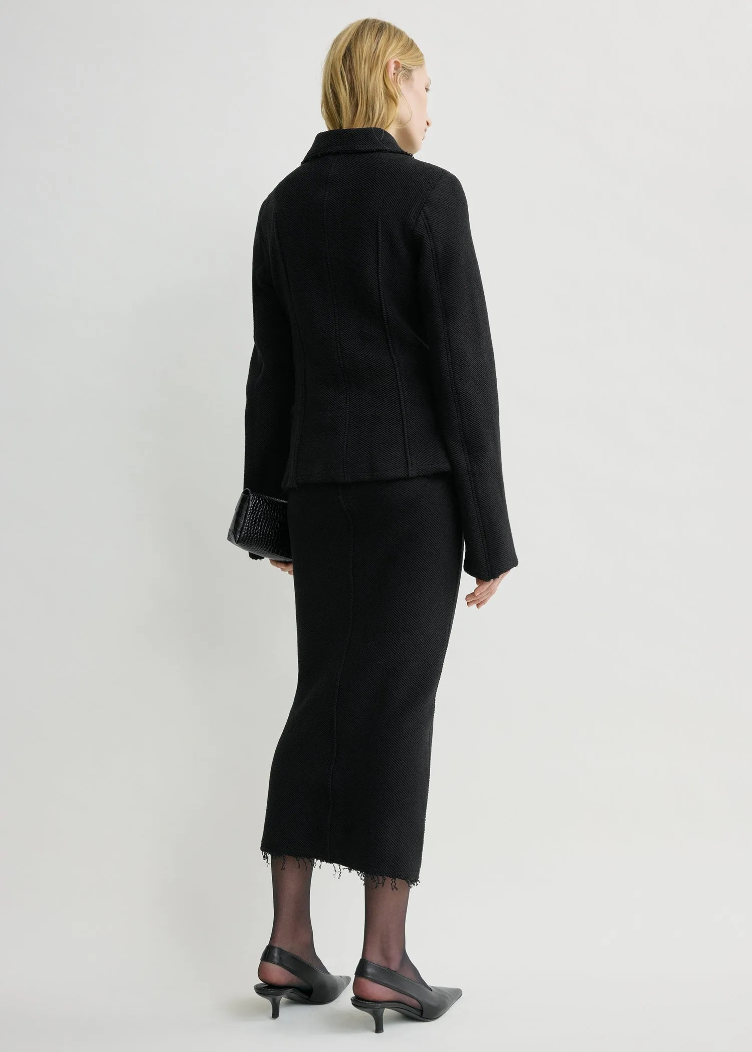Raw hem cotton jacket black sold by Toteme product image thumbnail 3