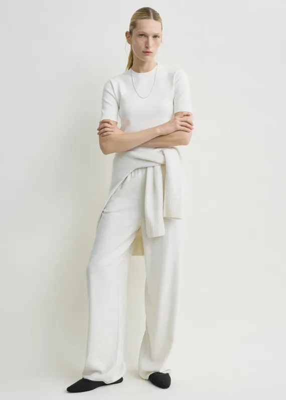 Monogram flannel pj bottoms ecru made by Toteme