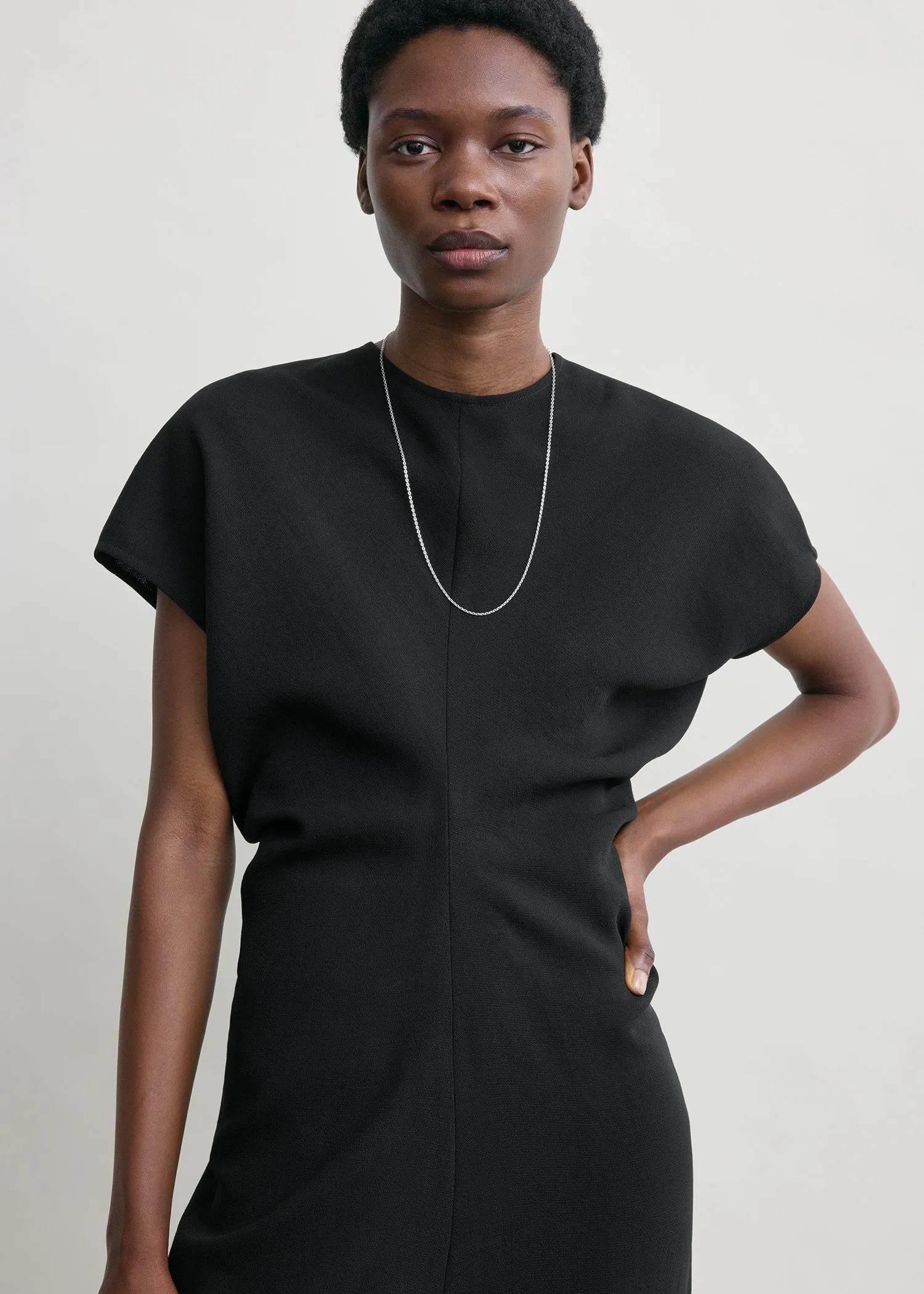 Slouch waist wool dress black sold by Toteme product image thumbnail 4