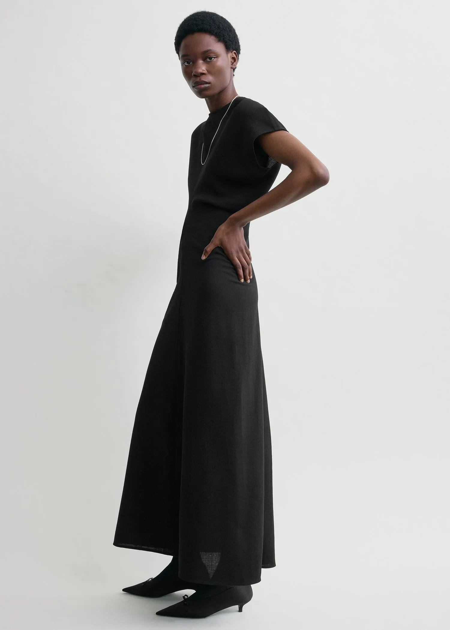 Slouch waist wool dress black sold by Toteme product image thumbnail 2