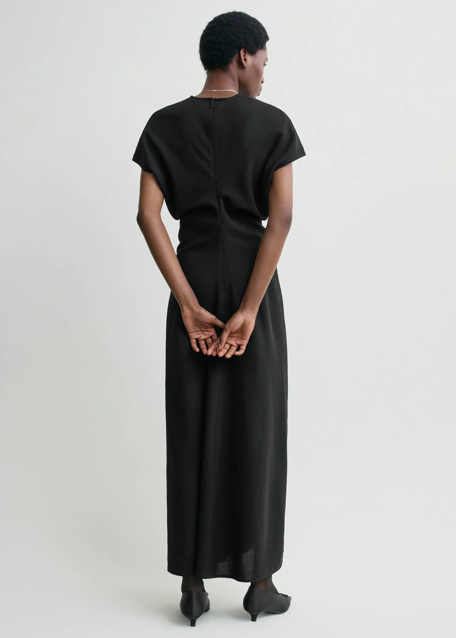 Slouch waist wool dress black sold by Toteme product image thumbnail 3