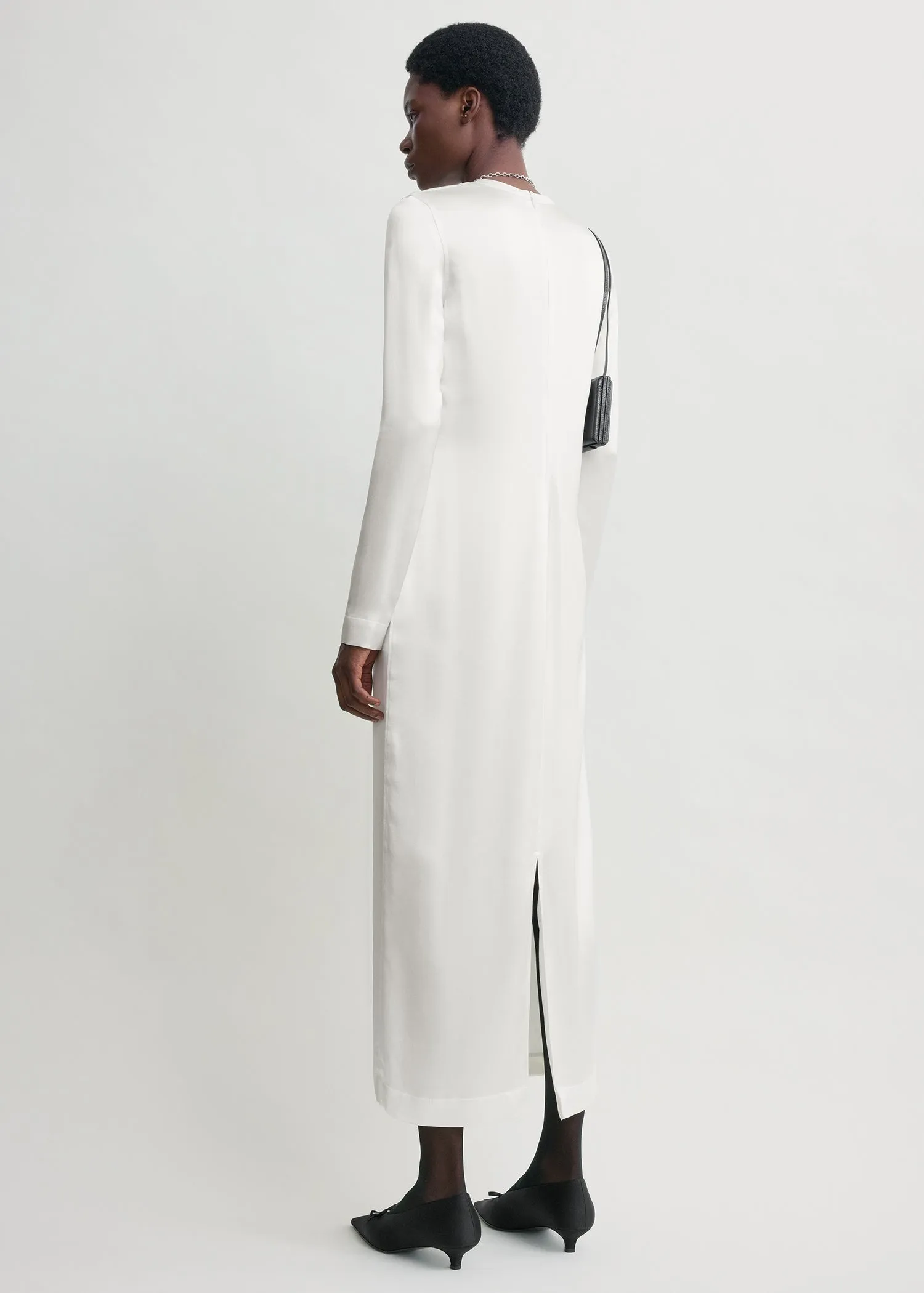 Long satin dress white sold by Toteme product image thumbnail 3