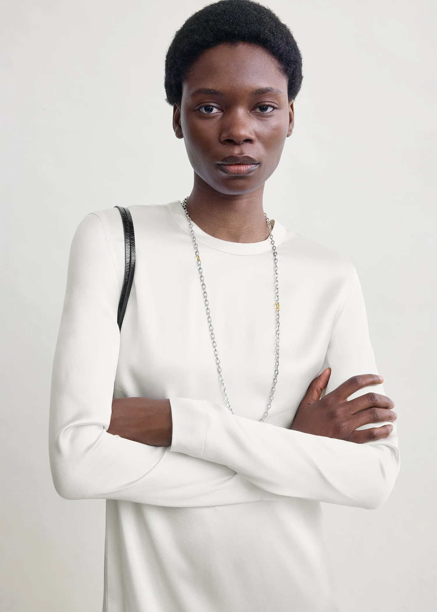 Long satin dress white sold by Toteme product image thumbnail 4