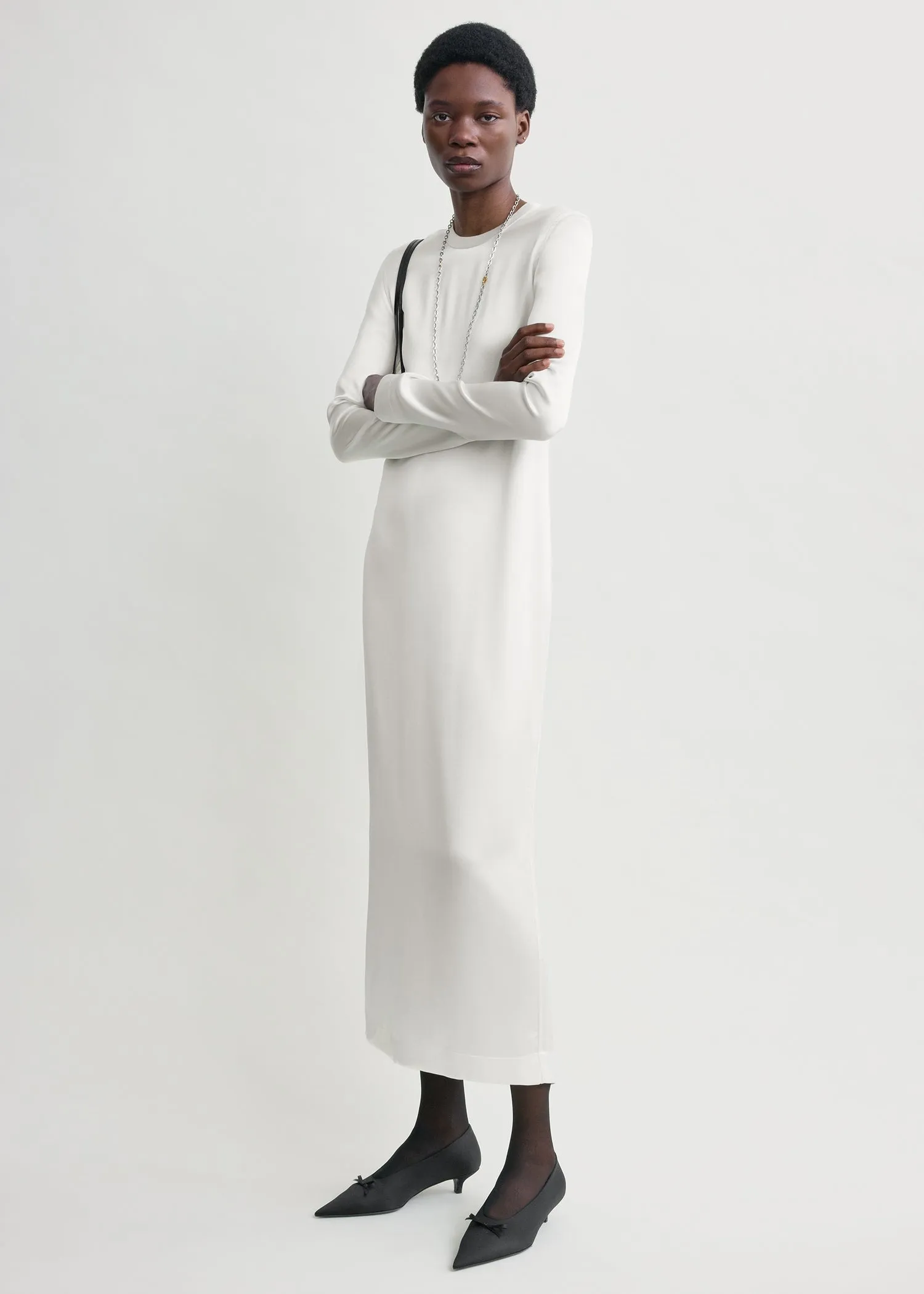 Long satin dress white sold by Toteme