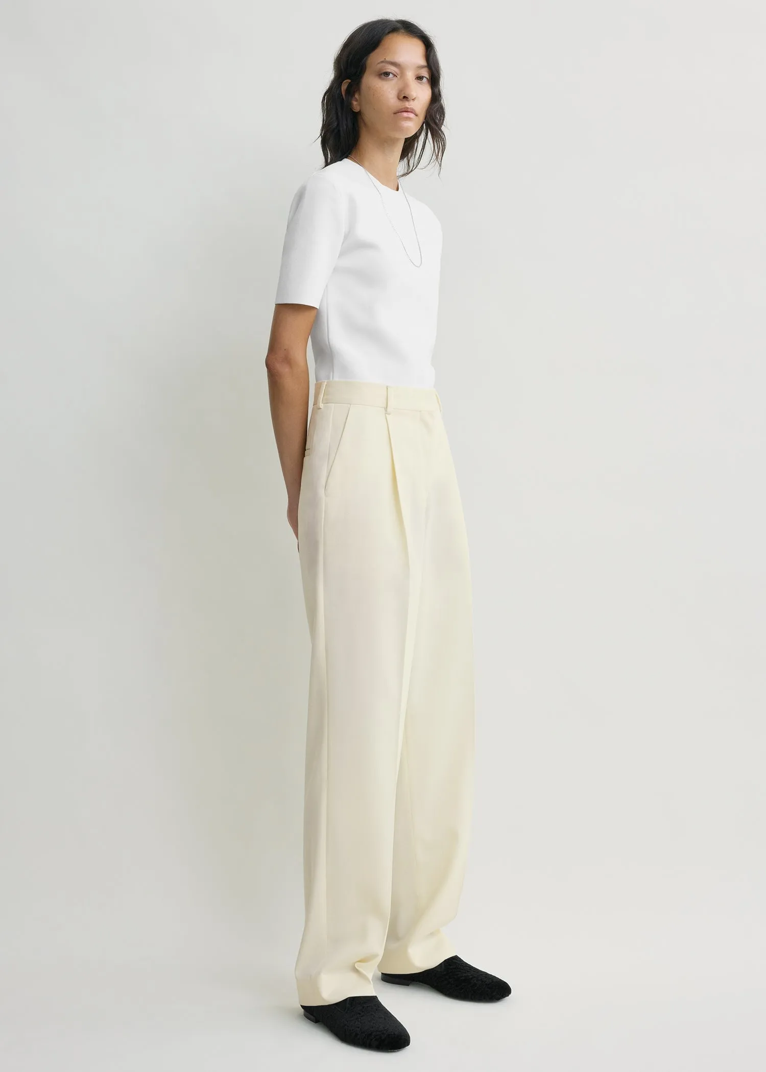 Pleat trousers off-white sold by Toteme product image thumbnail 2