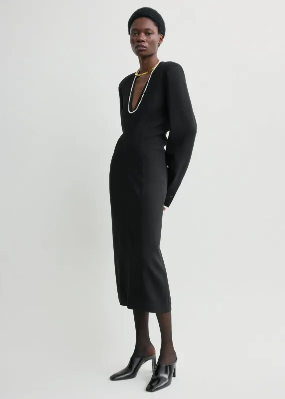 Tailored slouch dress black sold by Toteme
