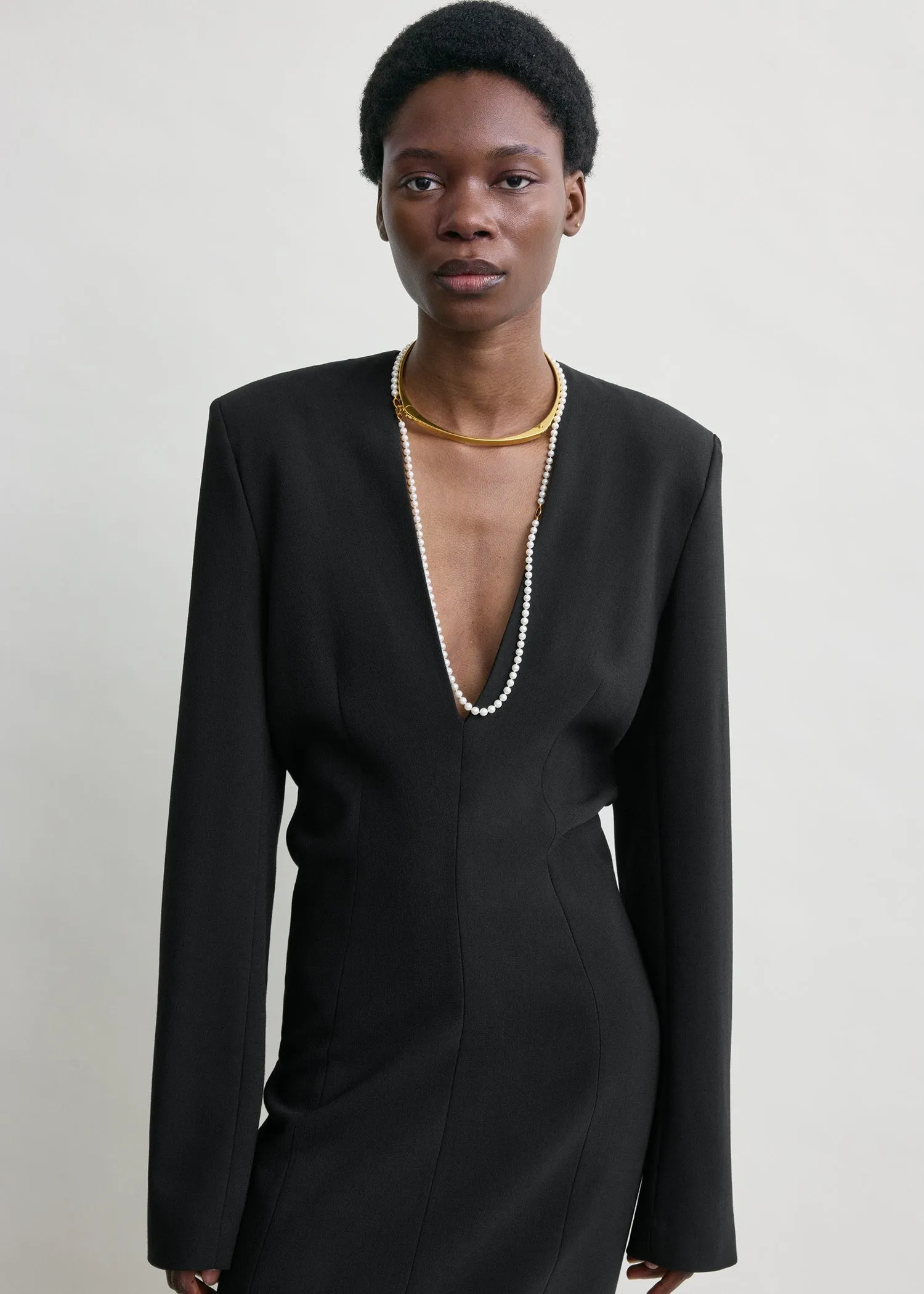 Tailored slouch dress black sold by Toteme product image thumbnail 5