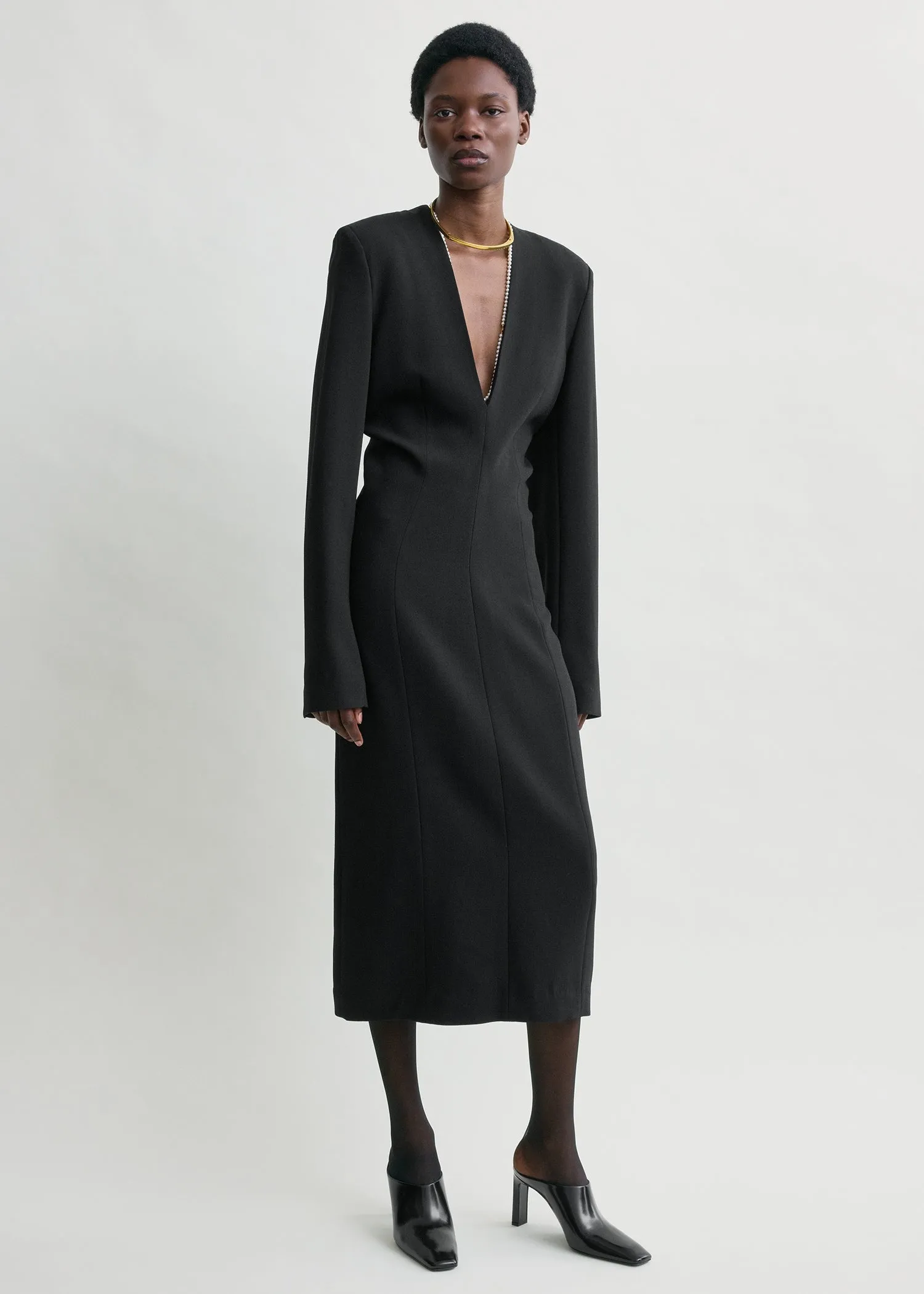 Tailored slouch dress black sold by Toteme product image thumbnail 2