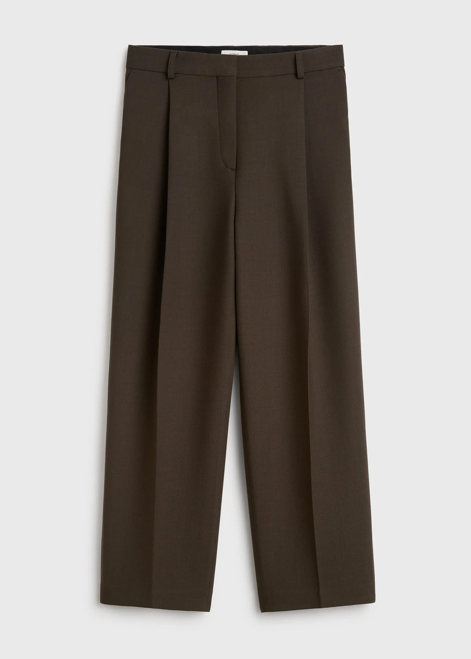 Pleated straight trousers bark sold by Toteme product image thumbnail 5