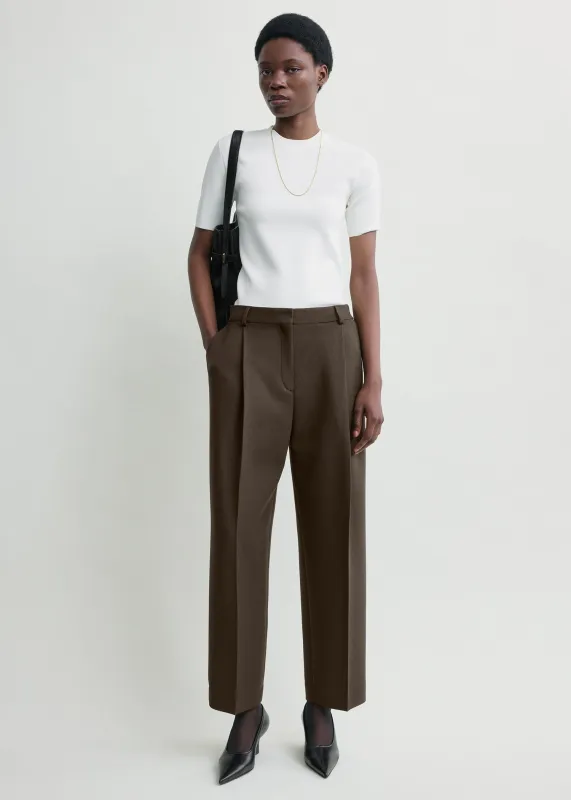 Pleated straight trousers bark sold by Toteme