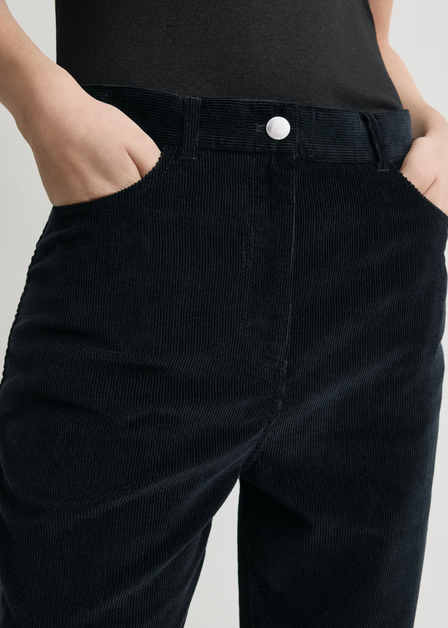 Straight cord trousers navy sold by Toteme product image thumbnail 4