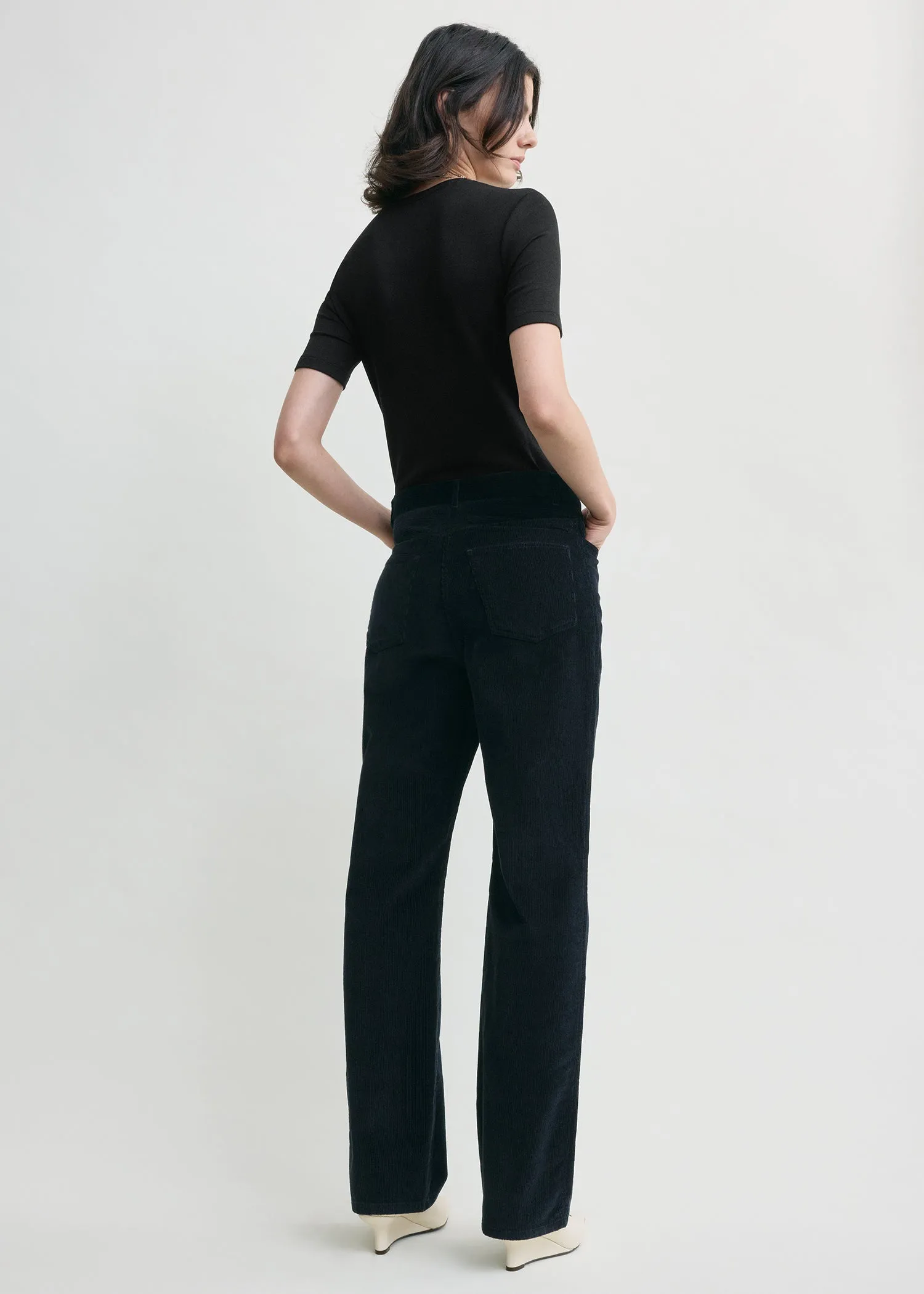 Straight cord trousers navy sold by Toteme product image thumbnail 3
