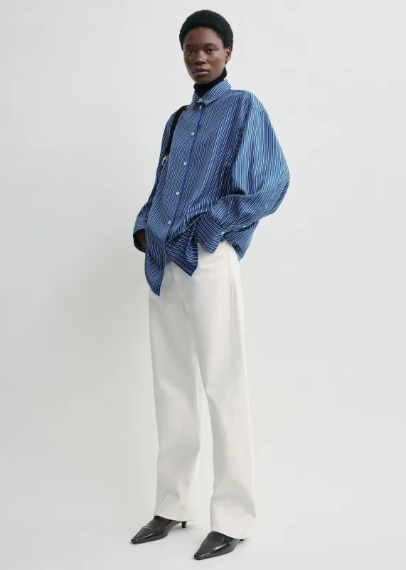 Oversized striped shirt blue/navy sold by Toteme