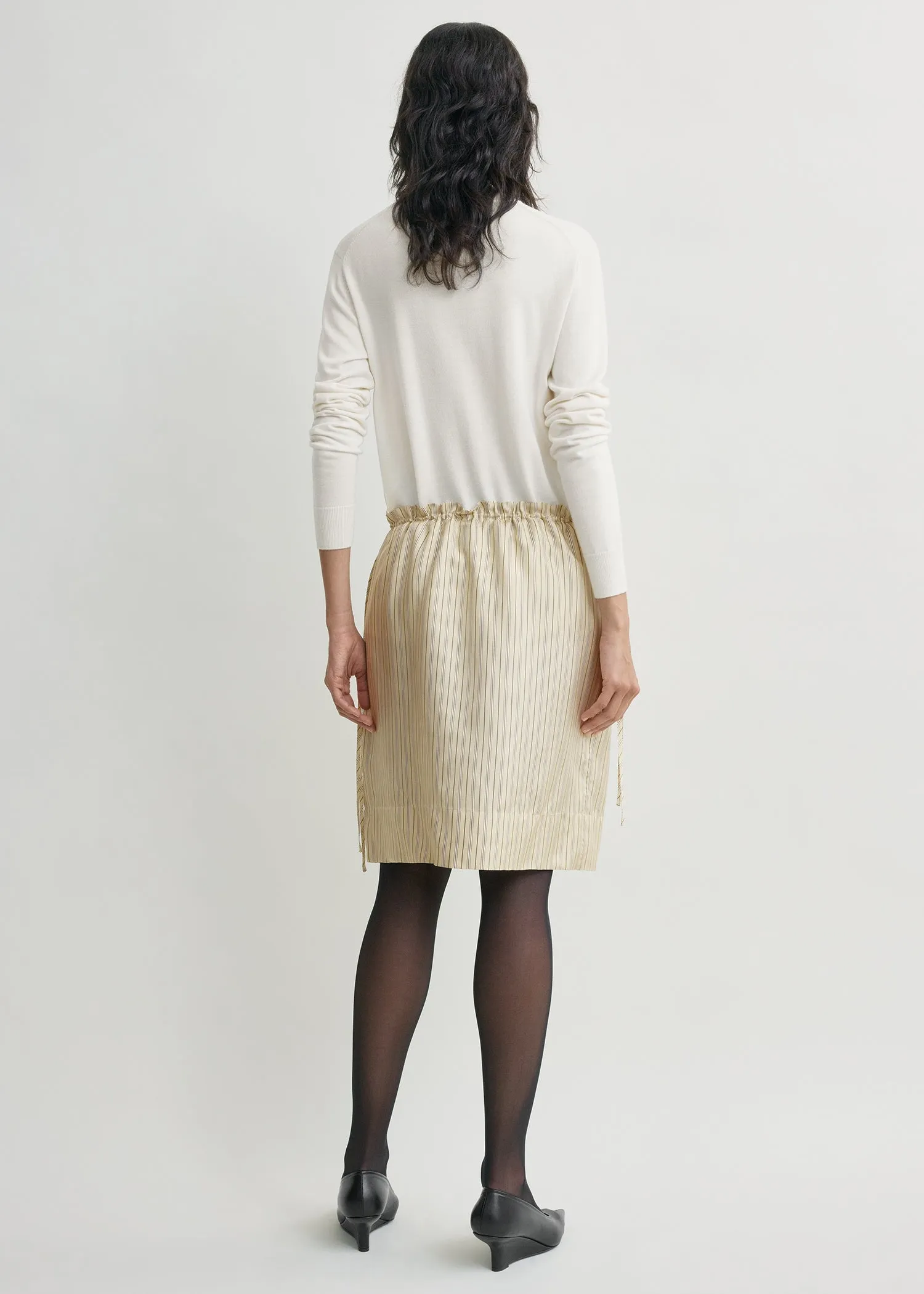 Striped mini skirt beige/brown sold by Toteme product image thumbnail 3