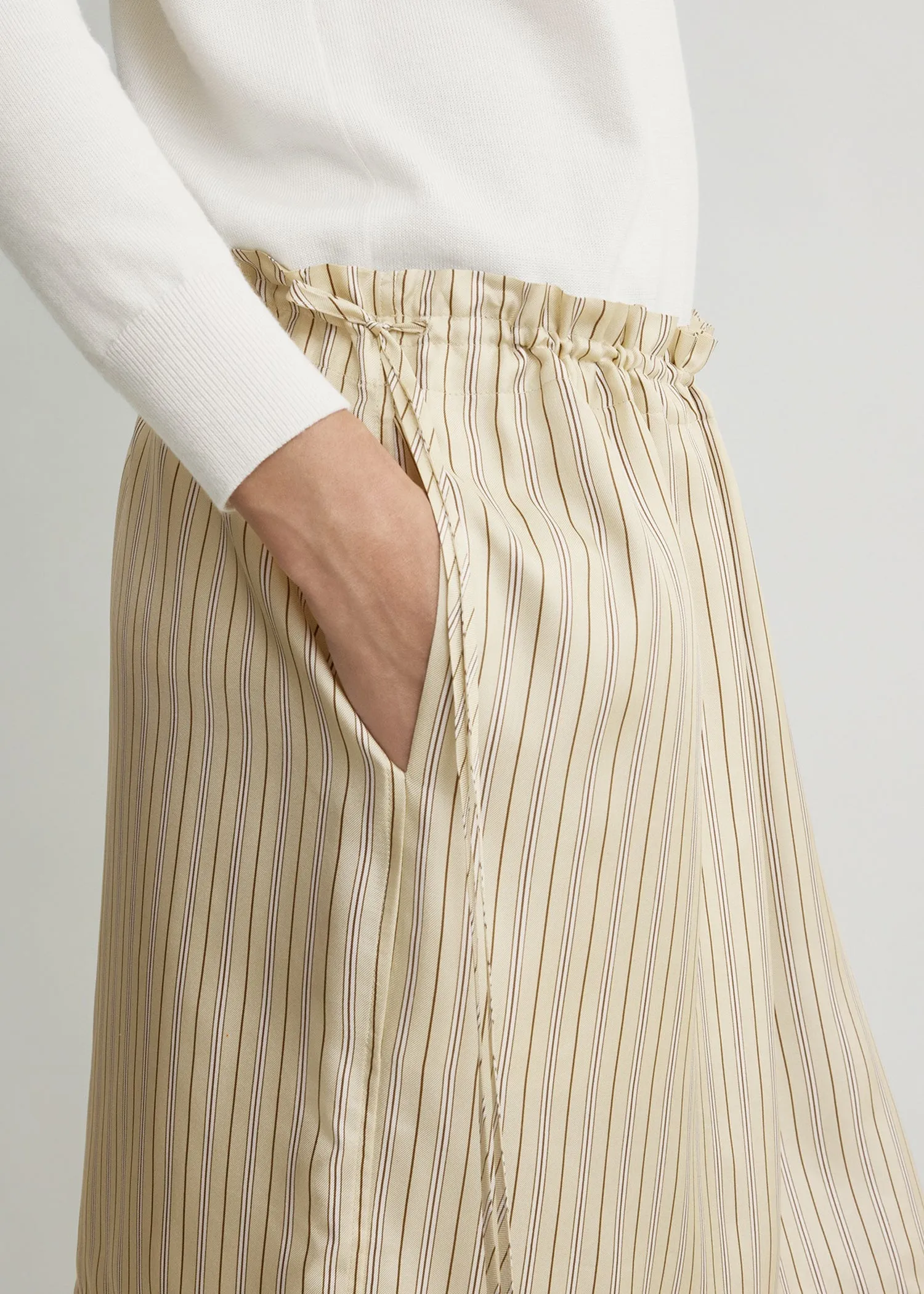 Striped mini skirt beige/brown sold by Toteme product image thumbnail 4