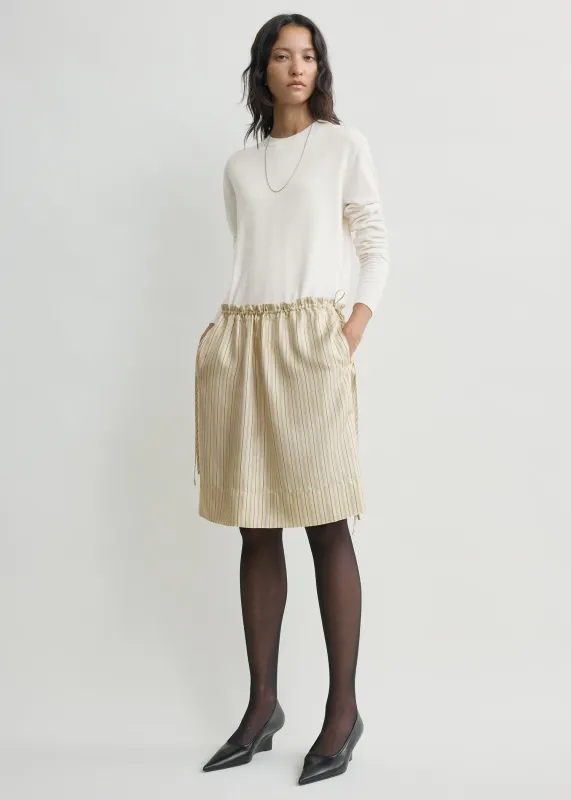 Striped mini skirt beige/brown sold by Toteme