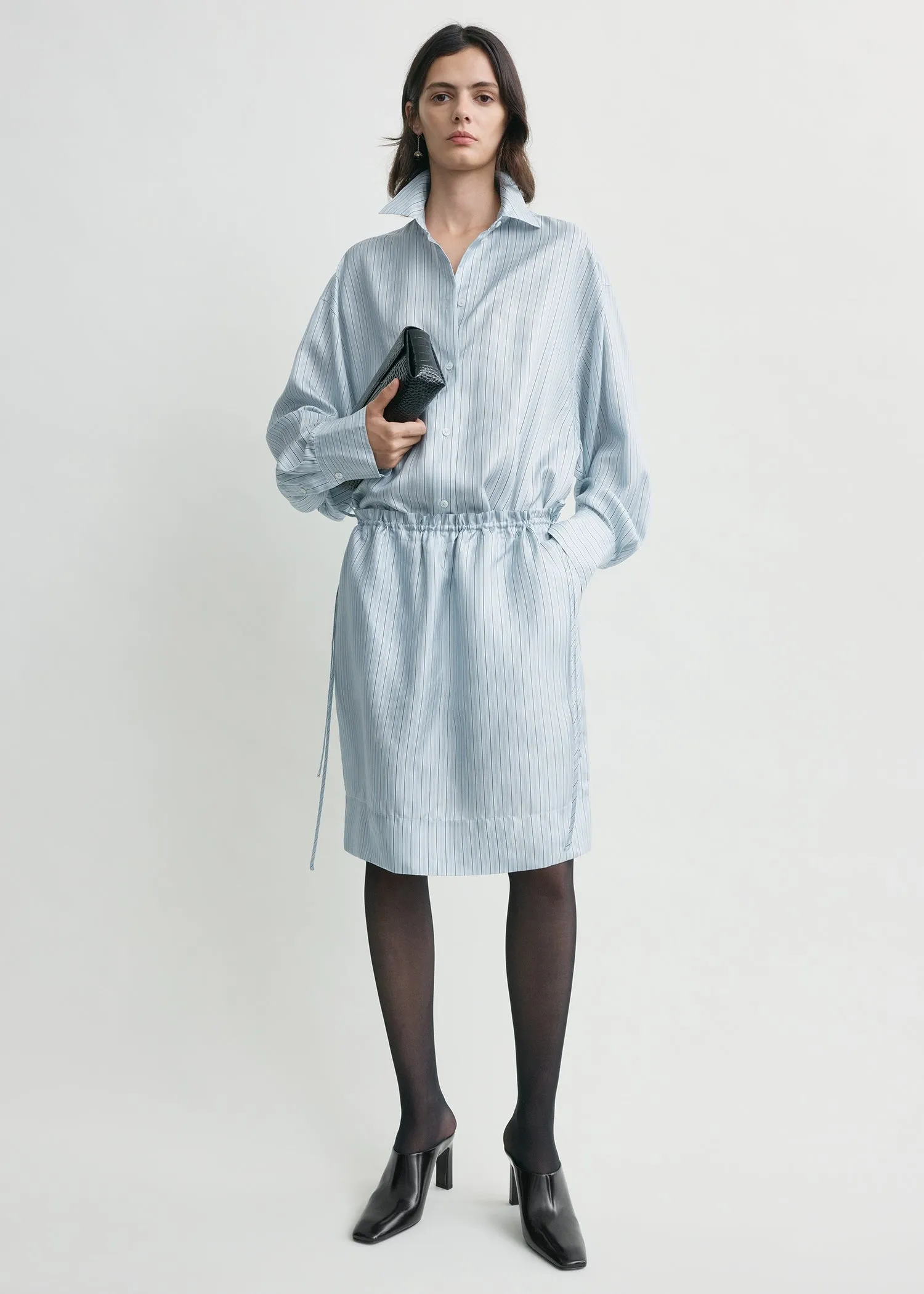 Striped mini skirt ice/white sold by Toteme