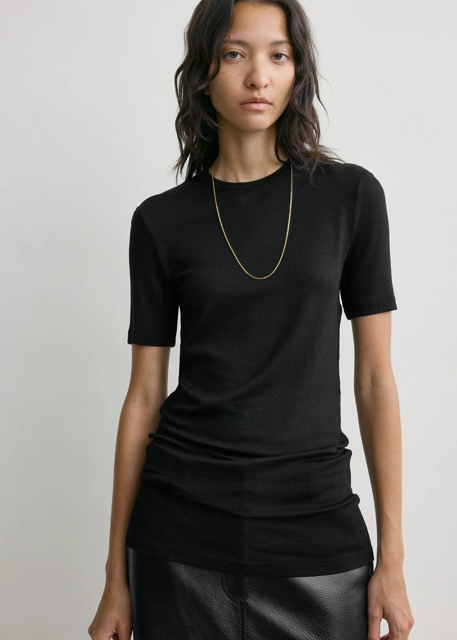 Classic jersey tee black sold by Toteme product image thumbnail 4