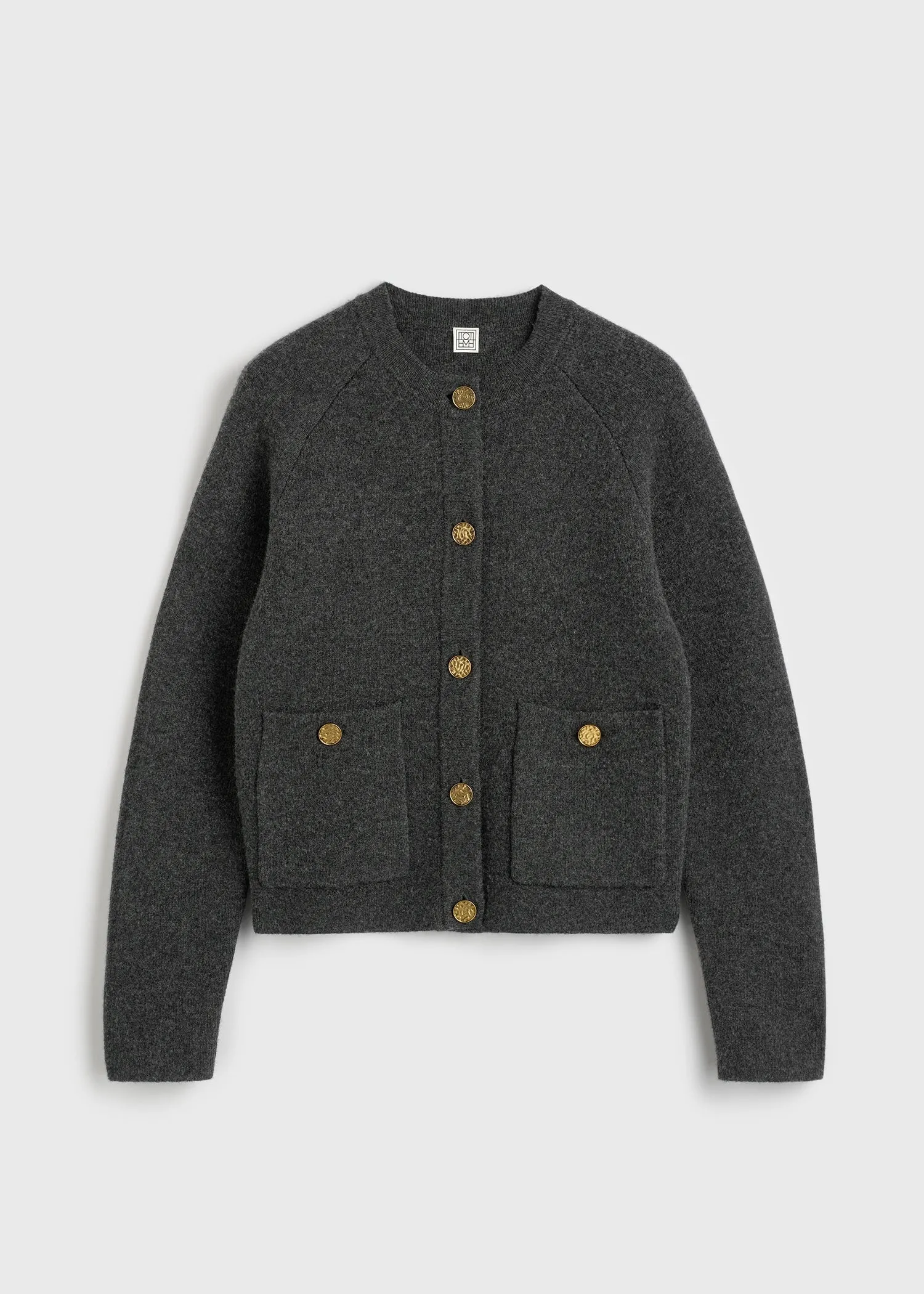 Hammered button cardigan charcoal sold by Toteme product image thumbnail 5