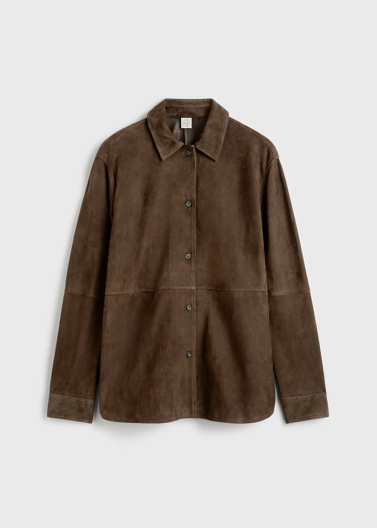 Soft suede overshirt bark sold by Toteme product image thumbnail 5