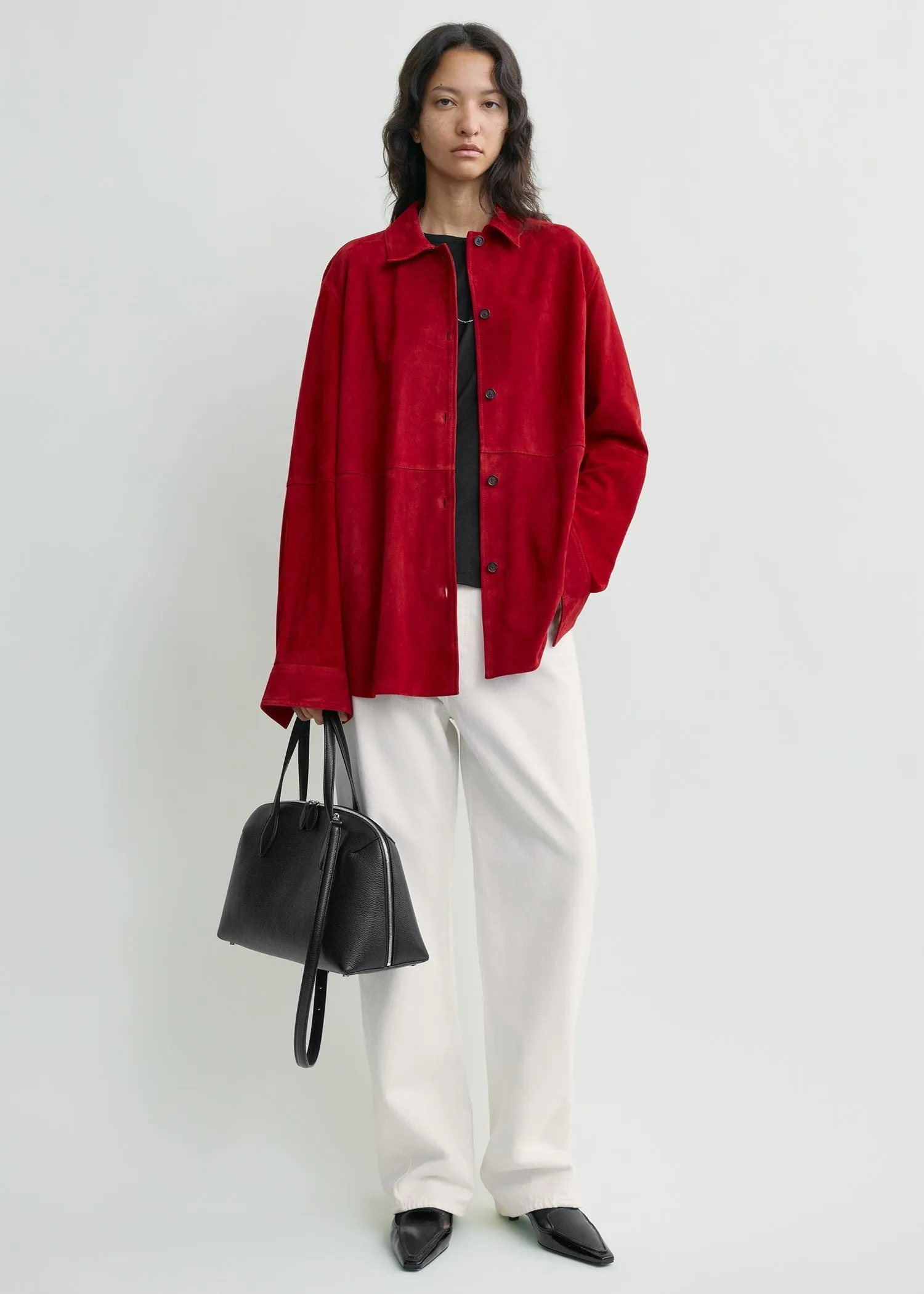 Soft suede overshirt poppy sold by Toteme