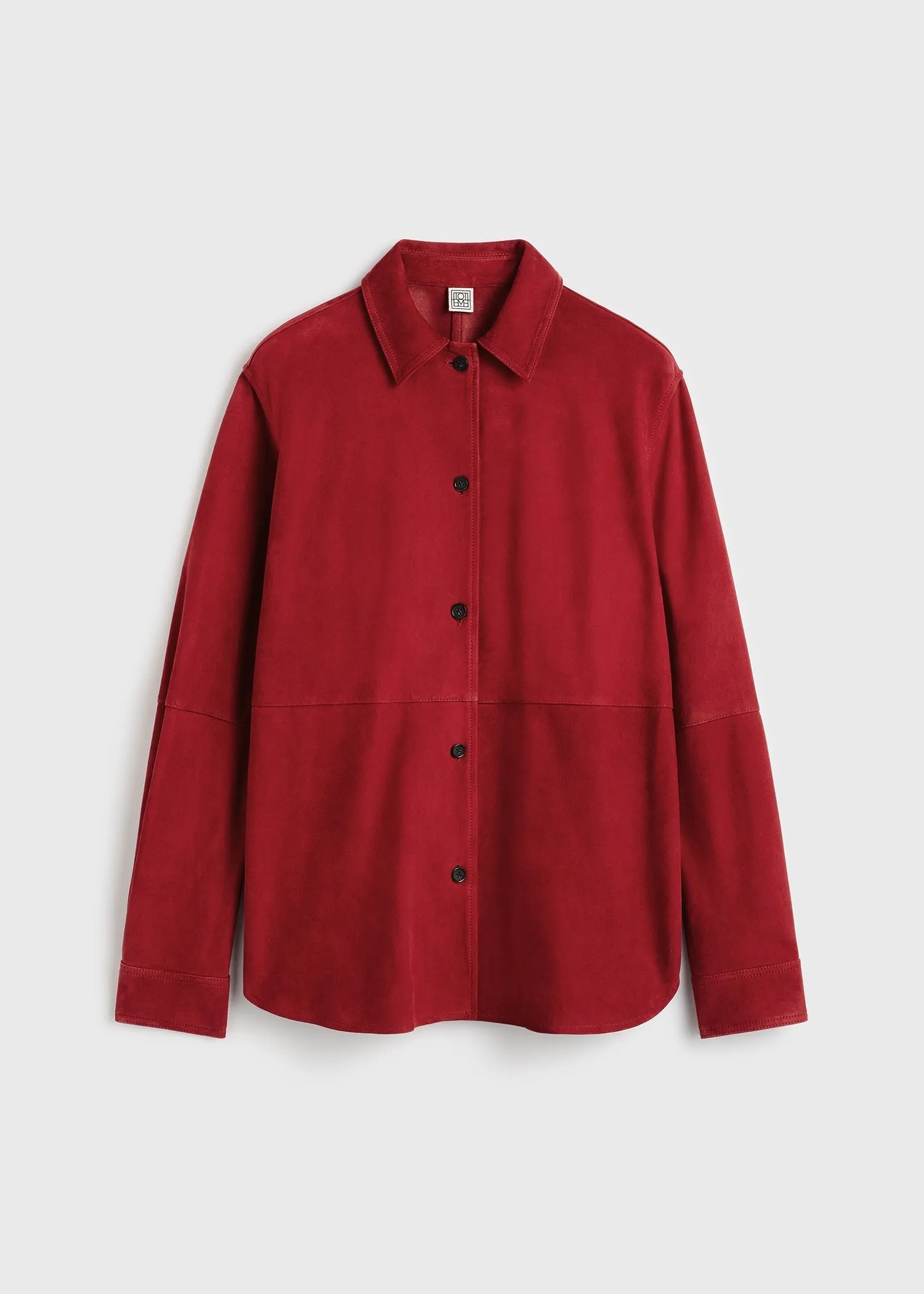 Soft suede overshirt poppy sold by Toteme product image thumbnail 5