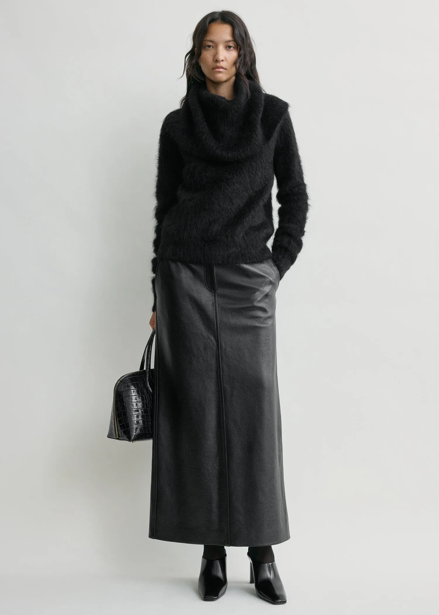 Funnel alpaca-blend knit black sold by Toteme product image thumbnail 2