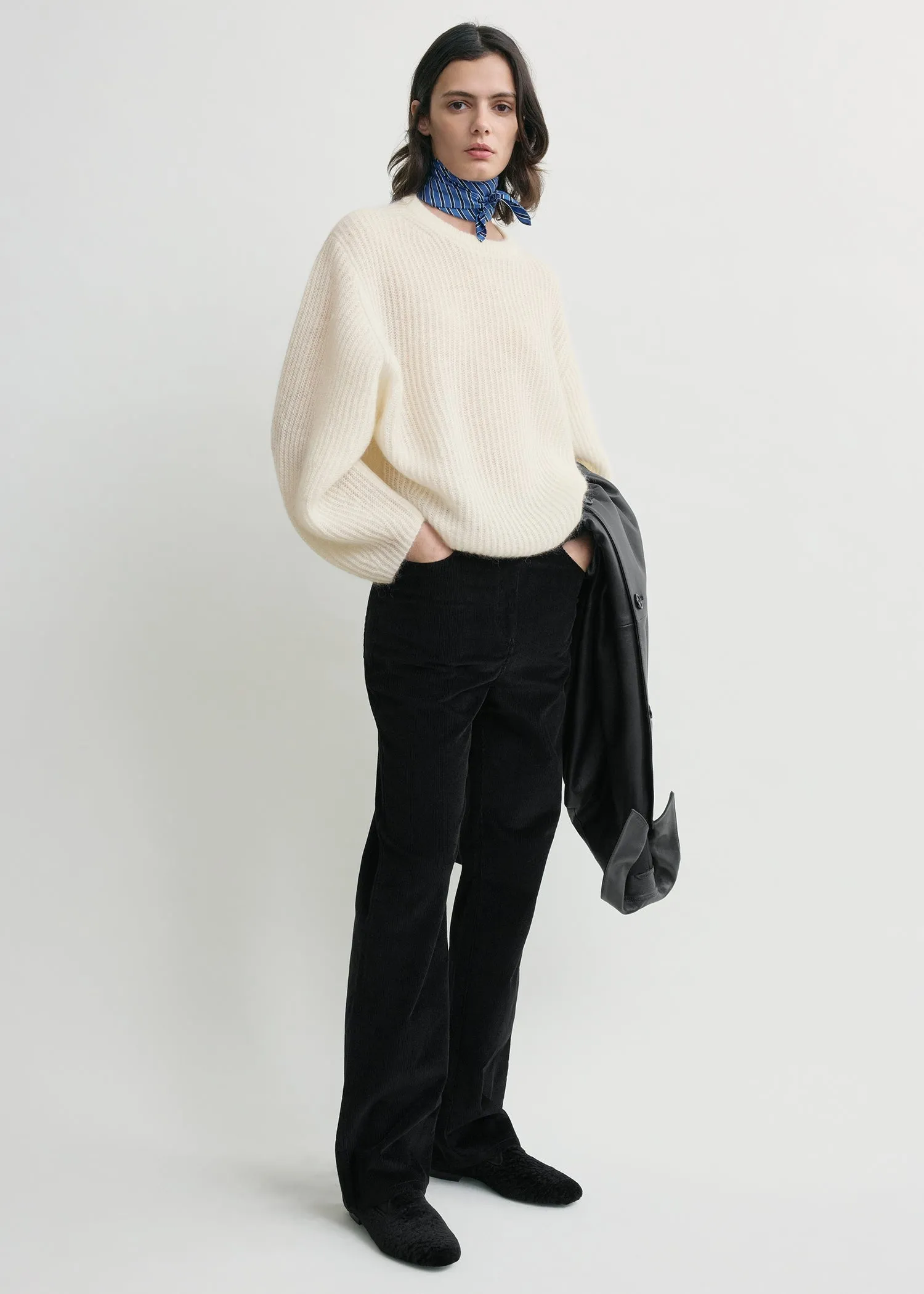 Mohair blend rib knit ecru sold by Toteme product image thumbnail 2