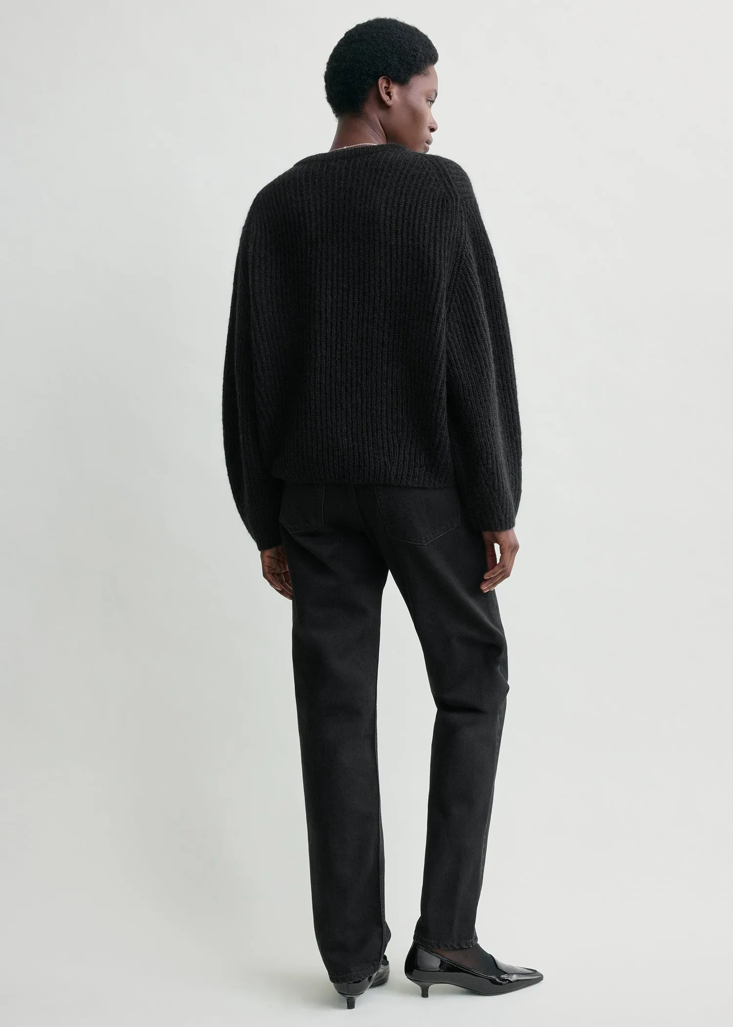Mohair blend rib knit black sold by Toteme product image thumbnail 3