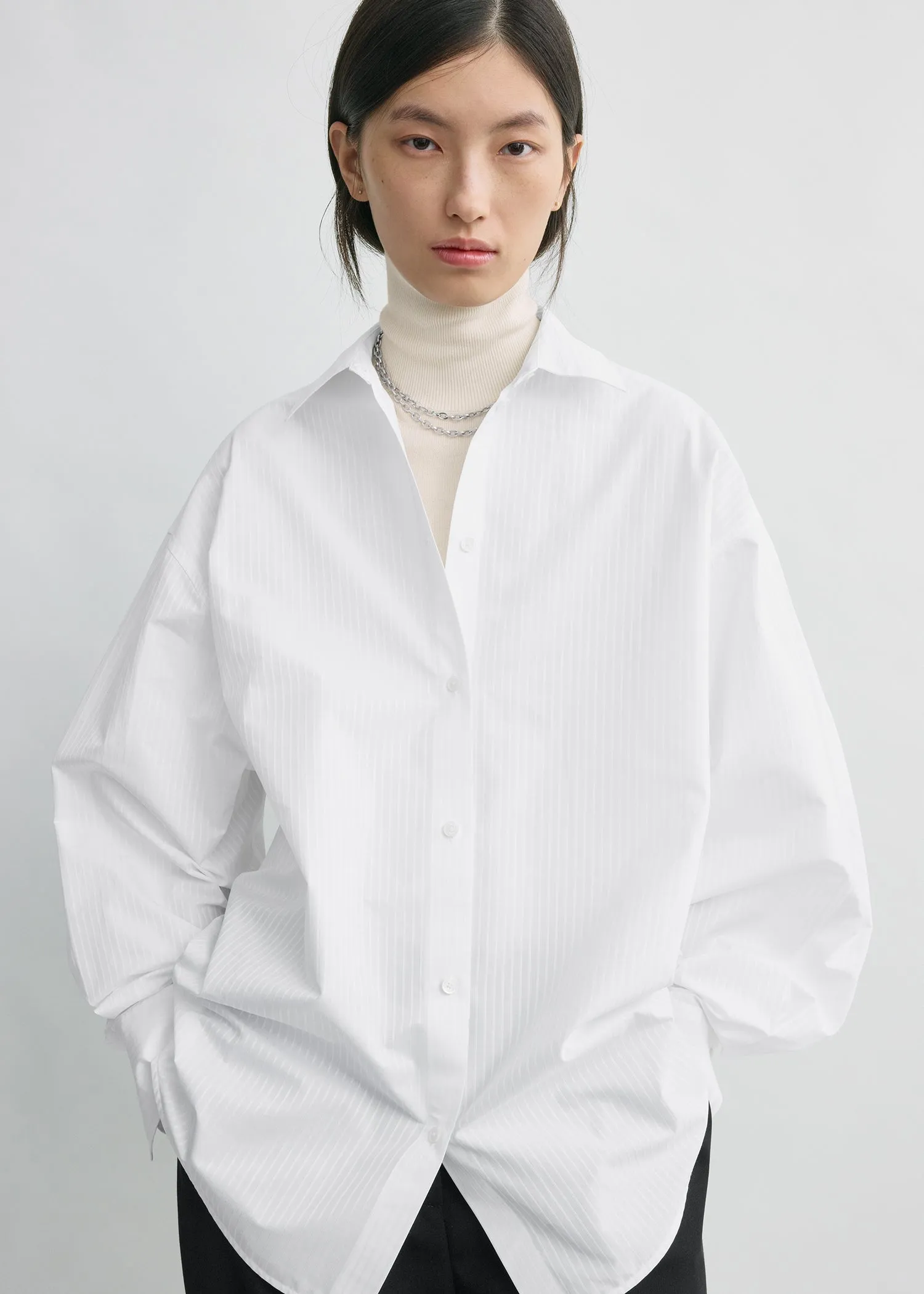 Oversized striped shirt white sold by Toteme product image thumbnail 4