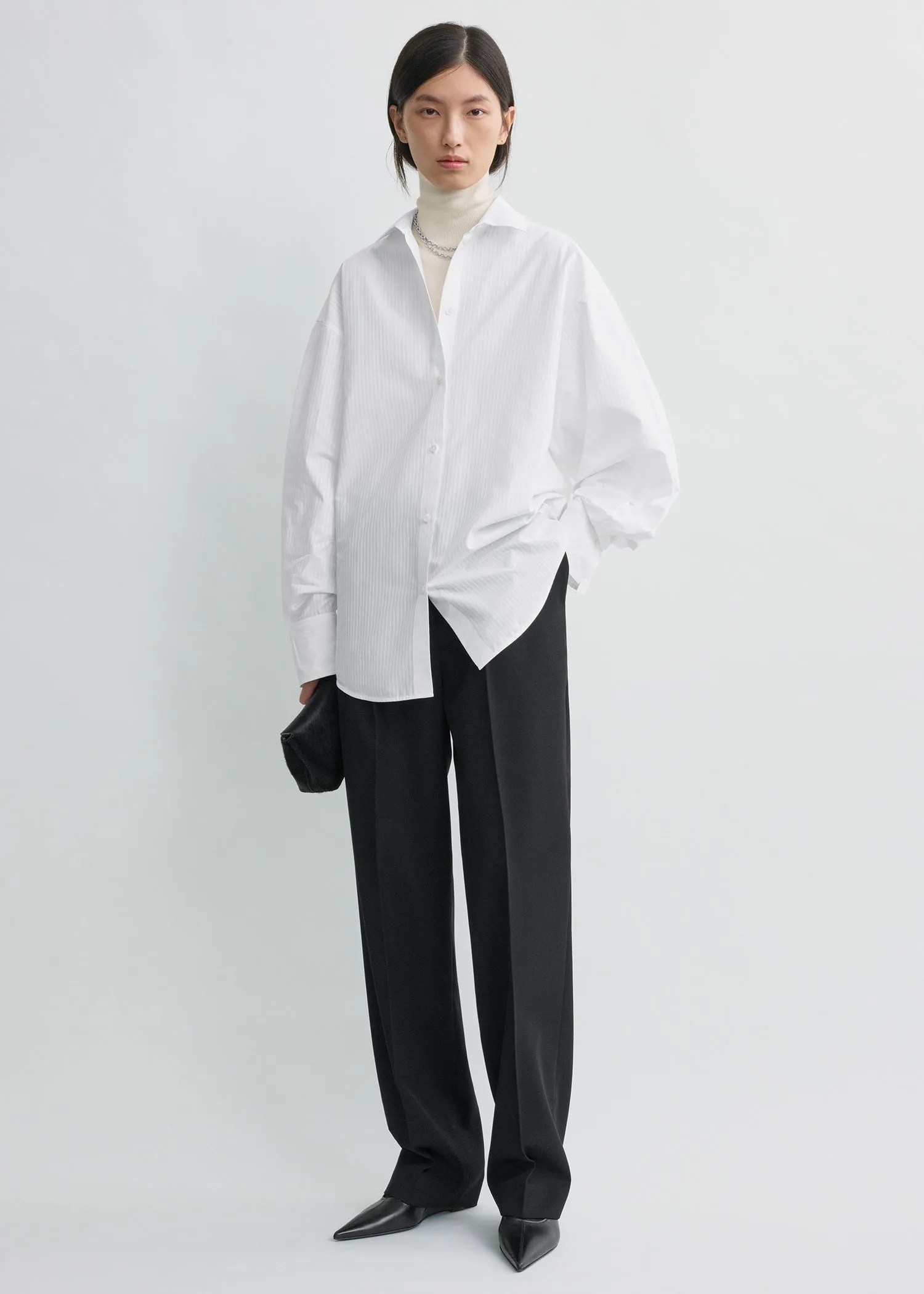 Oversized striped shirt white sold by Toteme