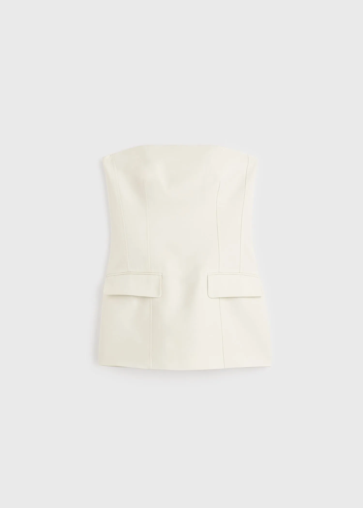 Strapless crepe pocket top ecru sold by Toteme product image thumbnail 5