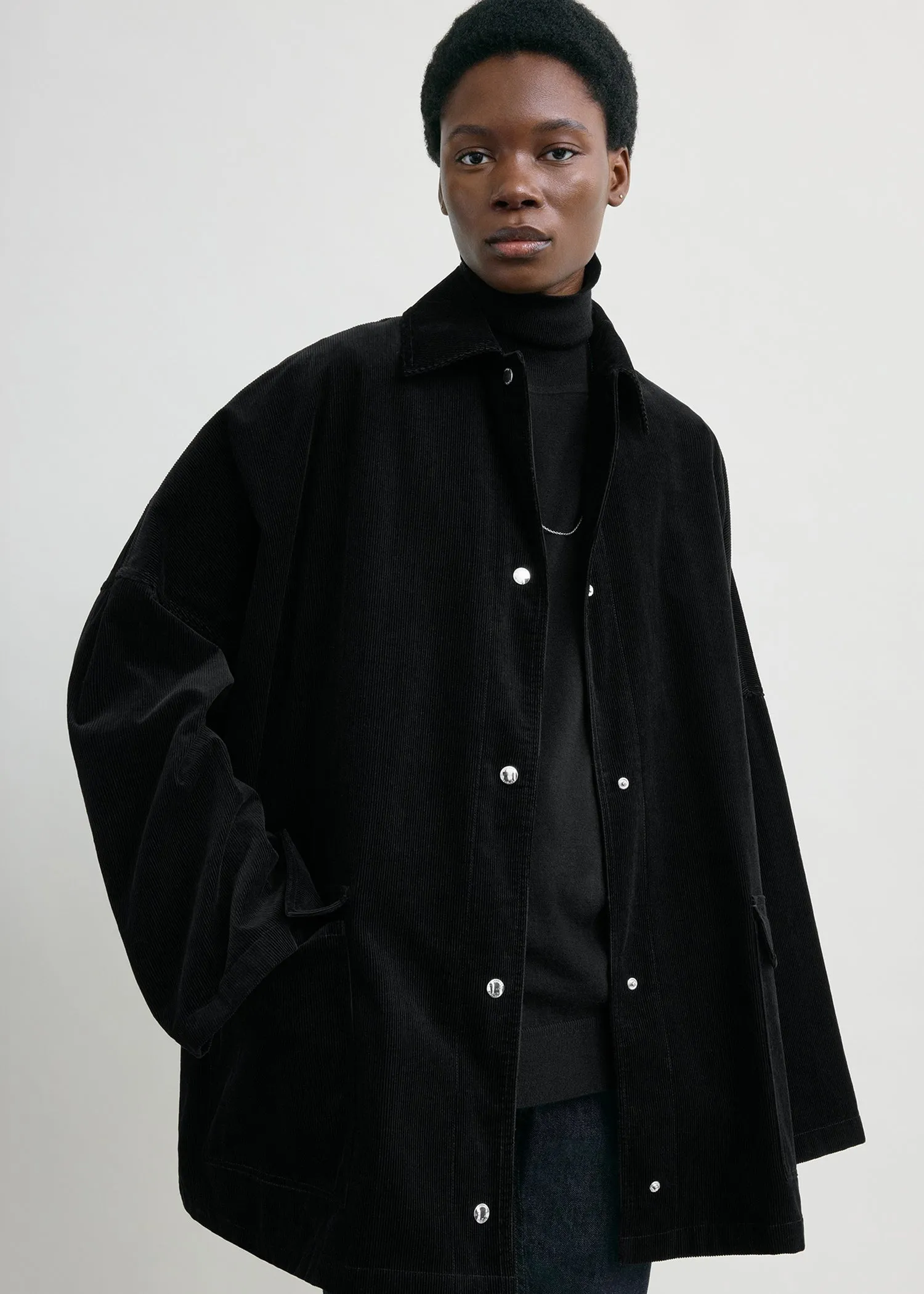 Cord overshirt jacket black sold by Toteme product image thumbnail 4