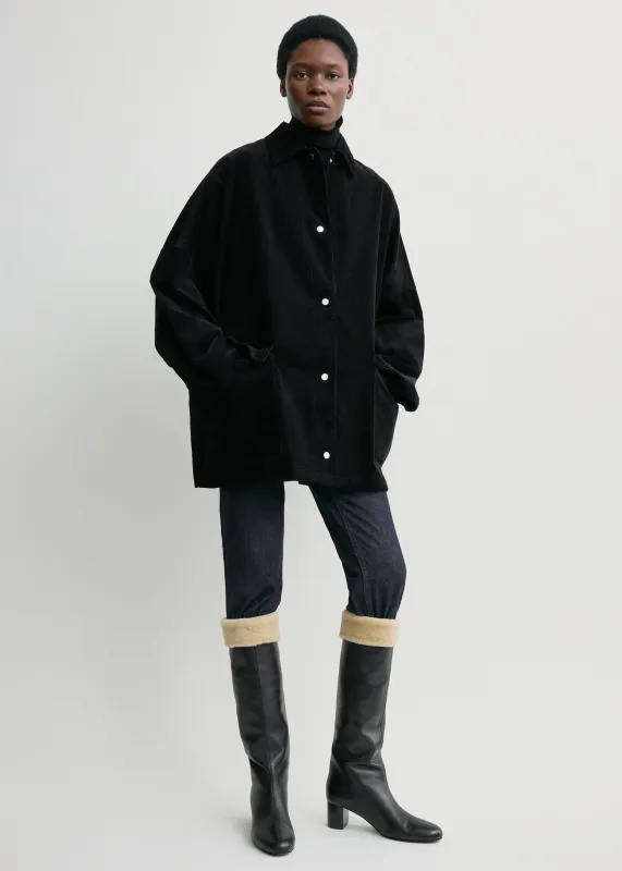 Cord overshirt jacket black sold by Toteme