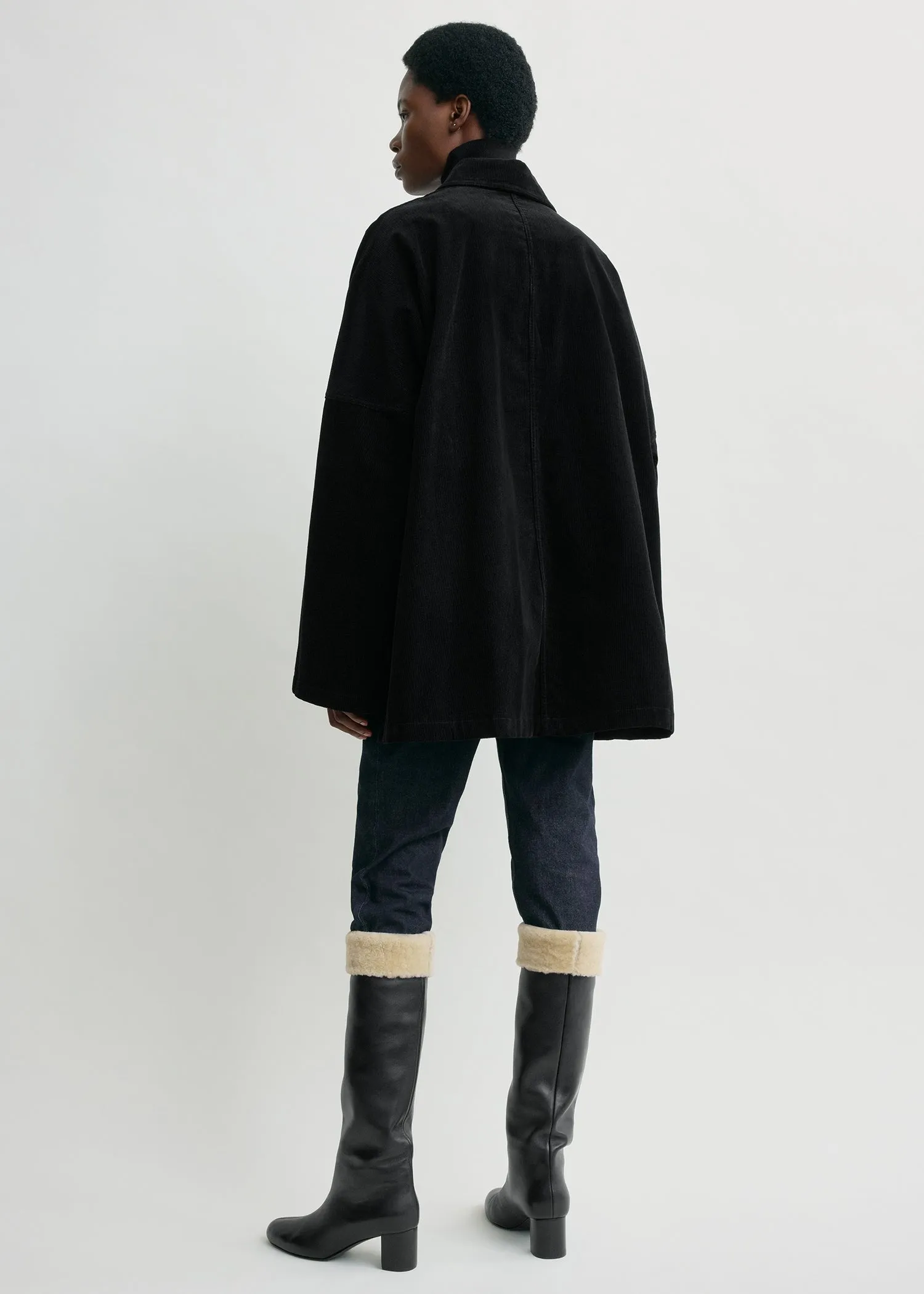 Cord overshirt jacket black sold by Toteme product image thumbnail 3