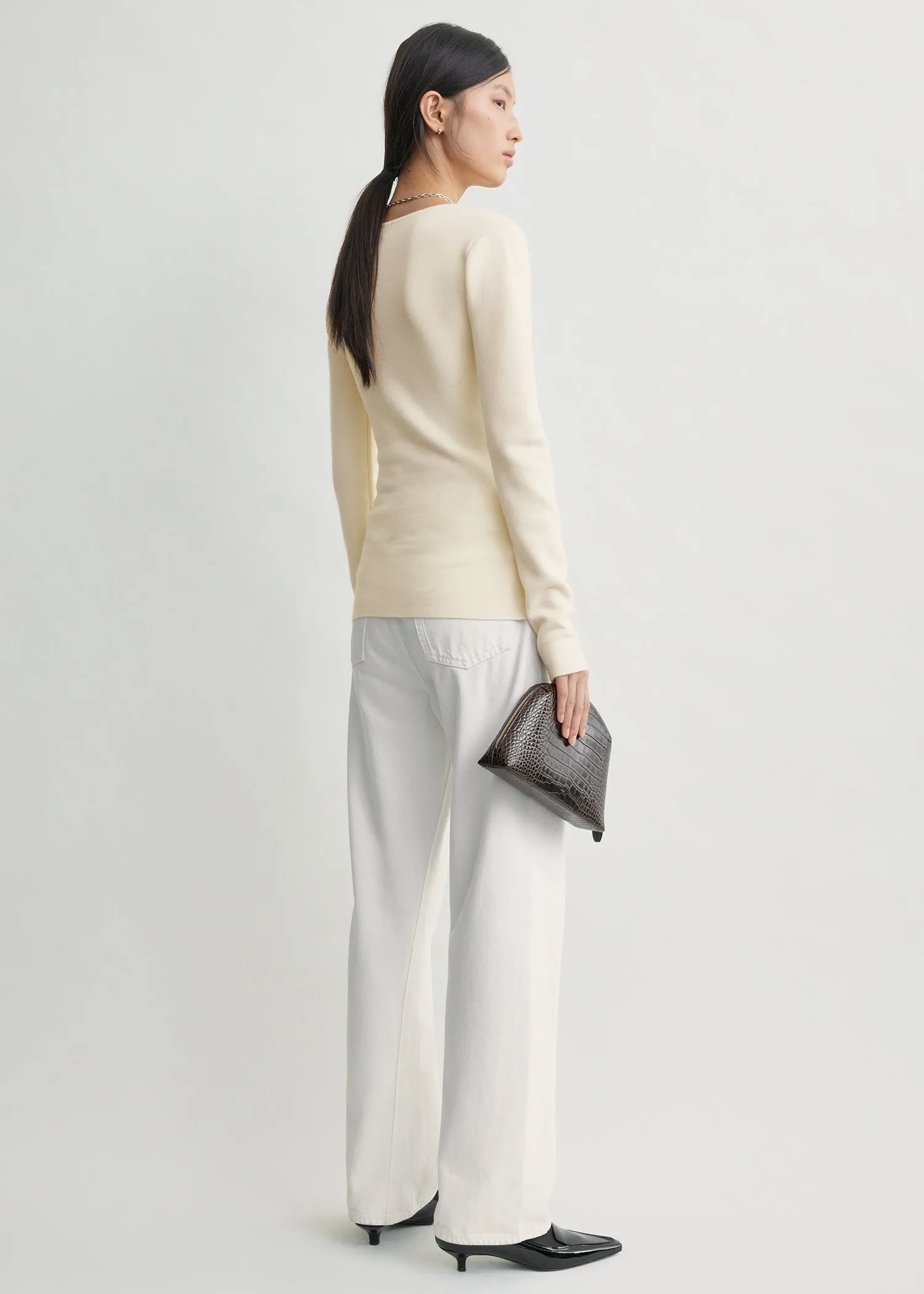 Merino knit top ecru sold by Toteme product image thumbnail 3