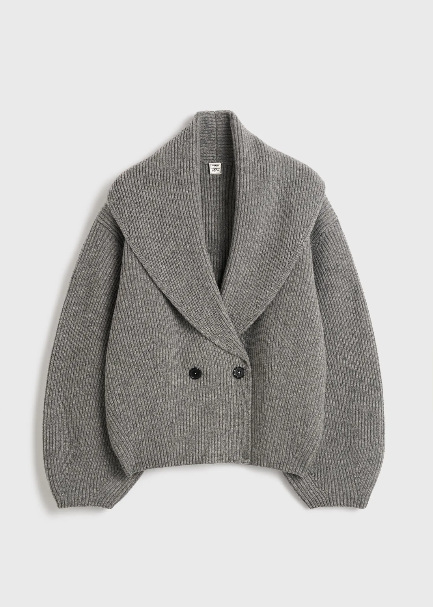Shawl-lapel cardigan mid grey sold by Toteme product image thumbnail 5