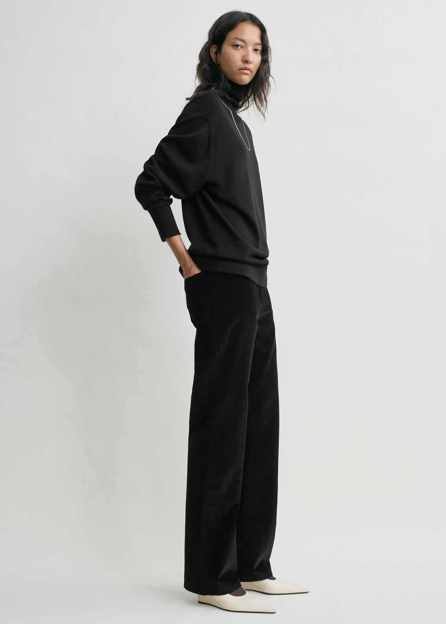 Straight cord trousers black sold by Toteme product image thumbnail 2