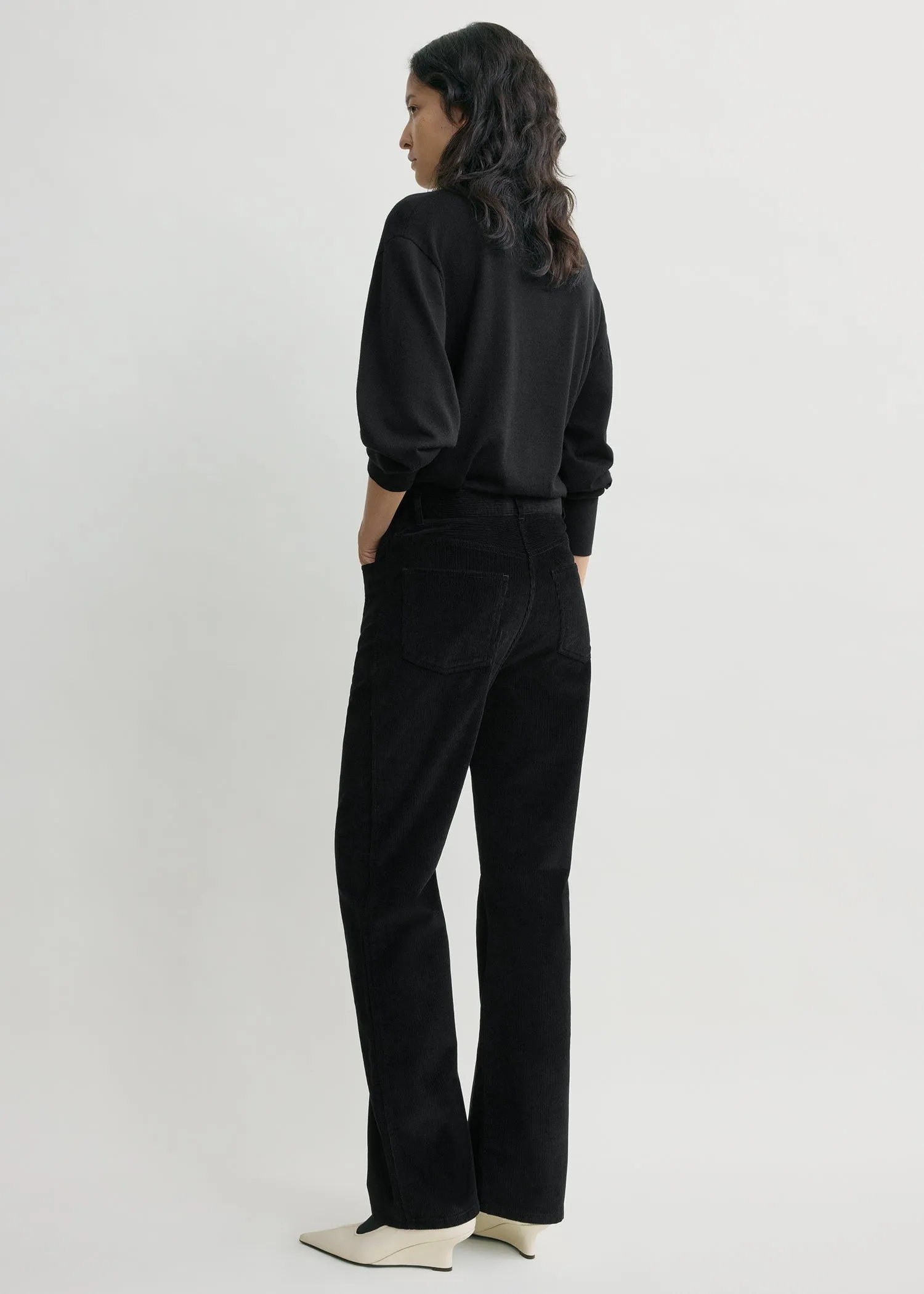 Straight cord trousers black sold by Toteme product image thumbnail 3