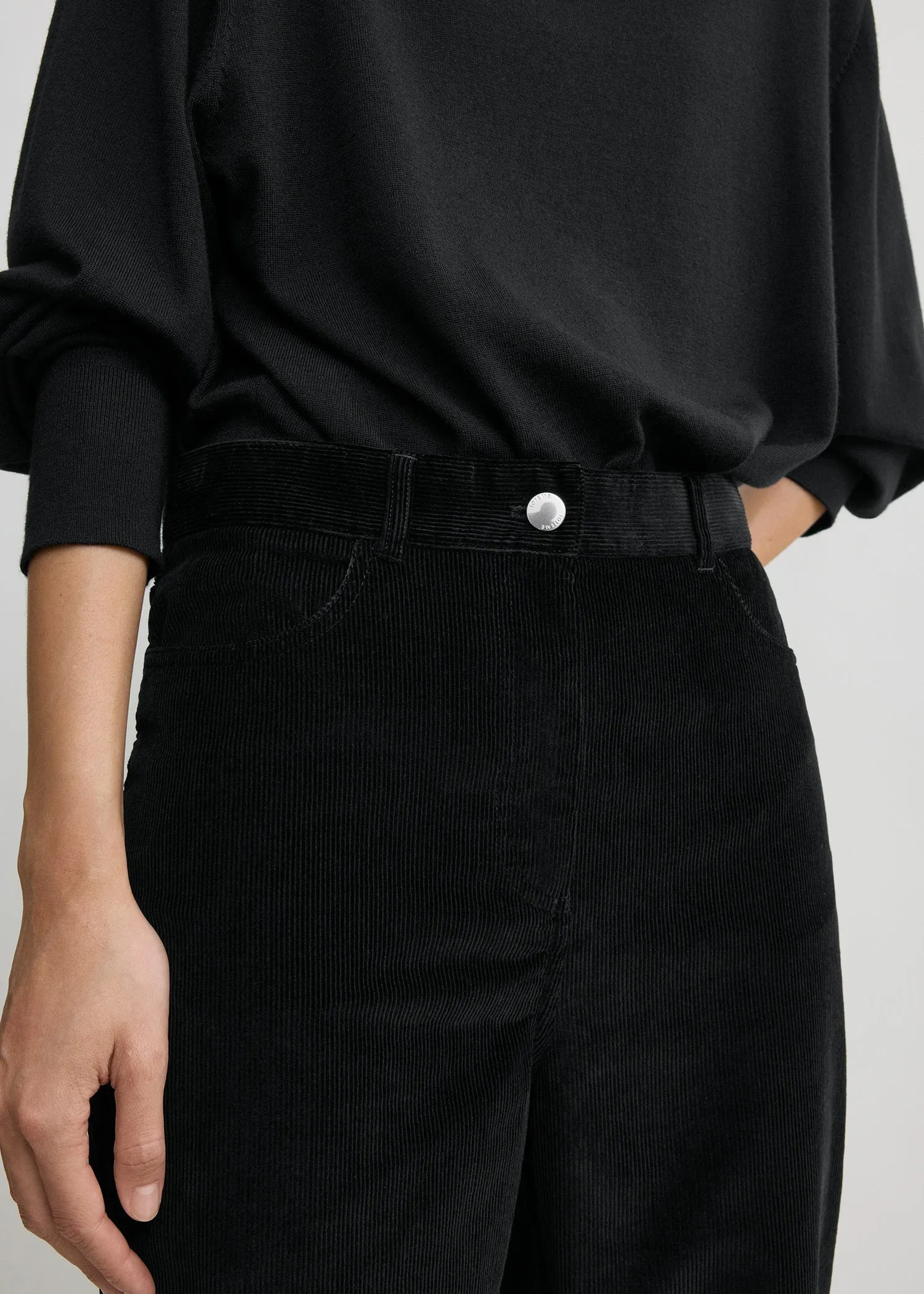 Straight cord trousers black sold by Toteme product image thumbnail 4