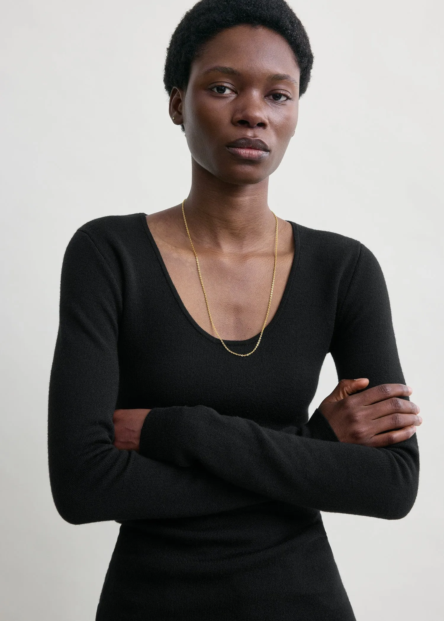 Merino knit top black sold by Toteme product image thumbnail 4